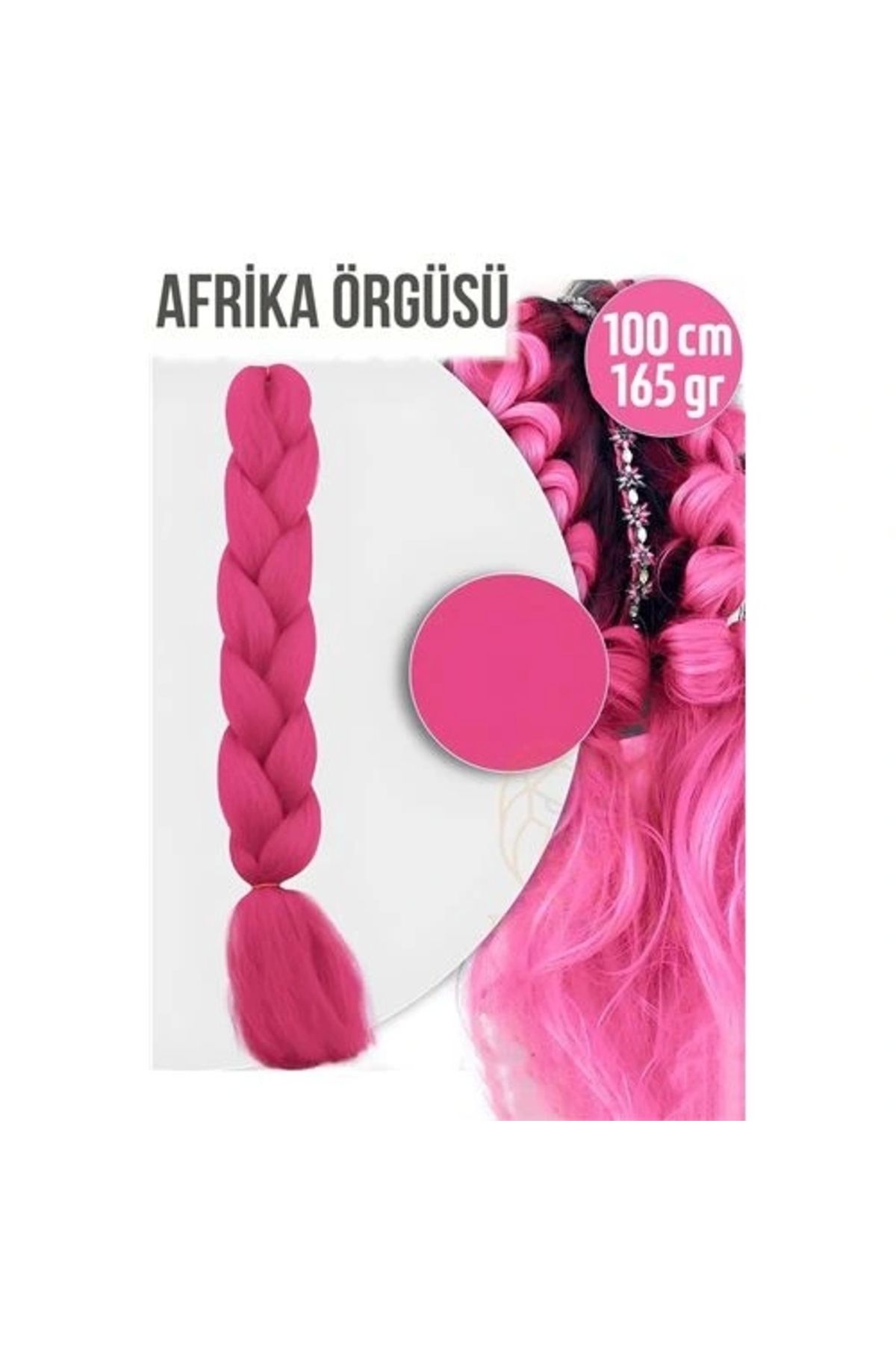 OurStyles Afrika Örügüsü Rasta 100 Cm 165 Gr 1086 Koyu Pembe