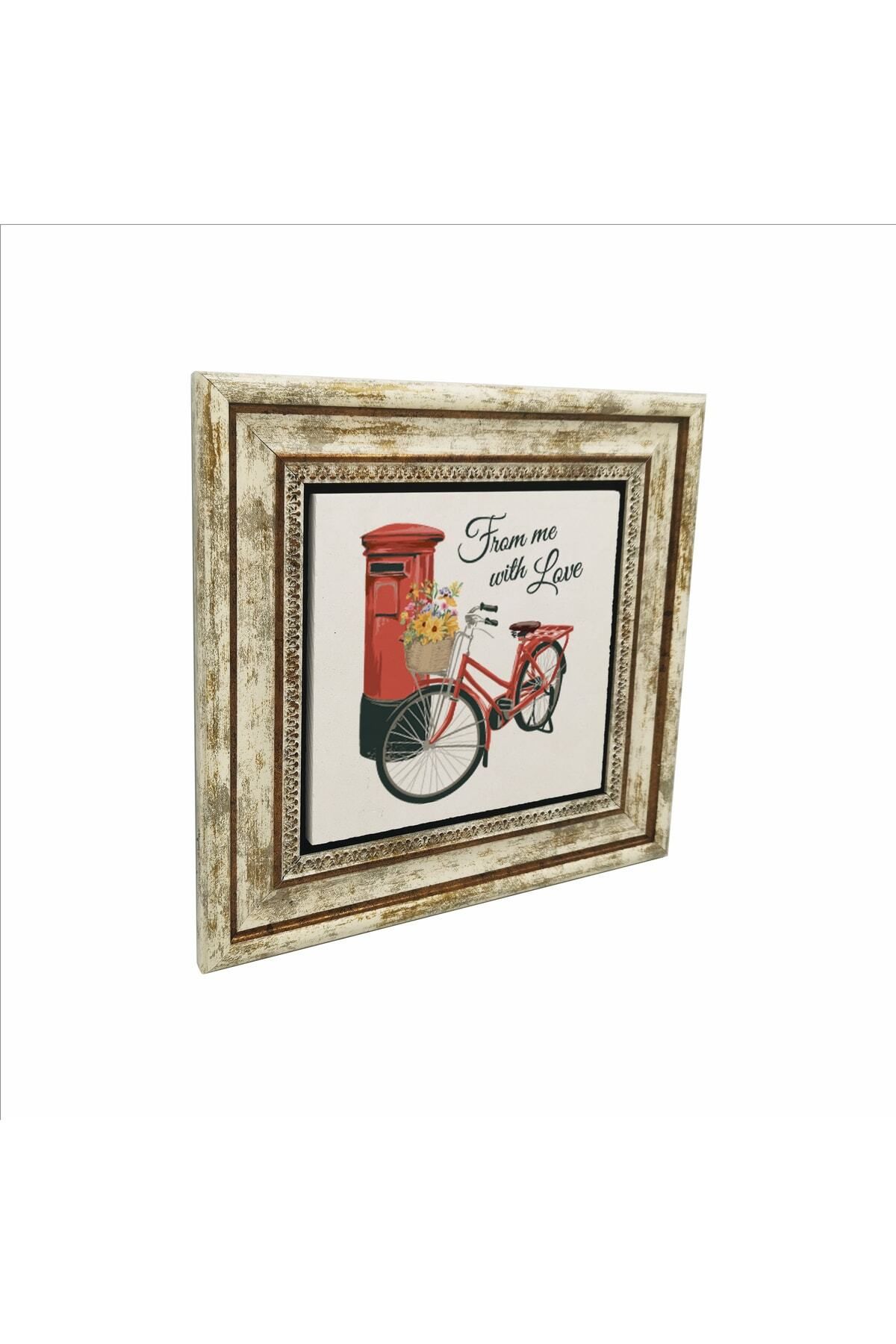 Souvenest Hollanda Bisklet Görseli Baskılı Doğaltaş Tablo 25 cm x 25 cm krg-033