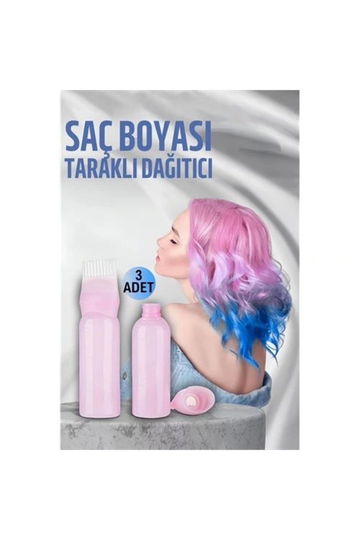 OurStyles Saç Boyası Eşit Dağıtım Taraklı Şişe Doldurulabilir Aplikatör 3 ADET