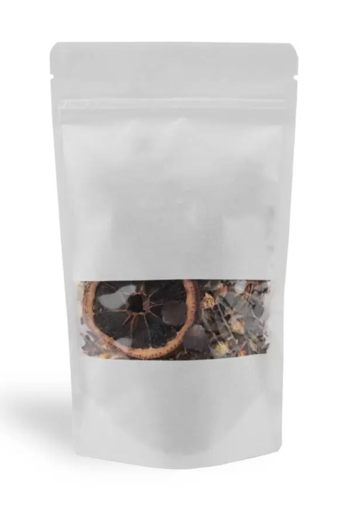 DOYPACK Beyaz Kraft Pencereli Kilitli Doypack 25*34 - 2000 GR - (50 ADET)