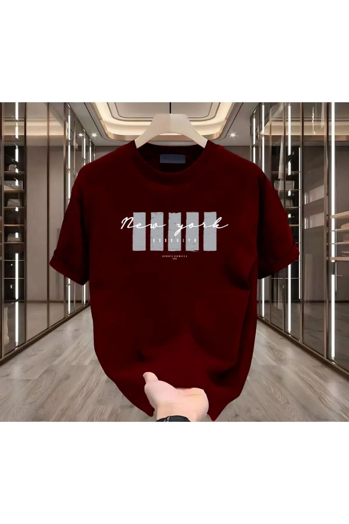 Man New York X Baskılı T-SHİRT