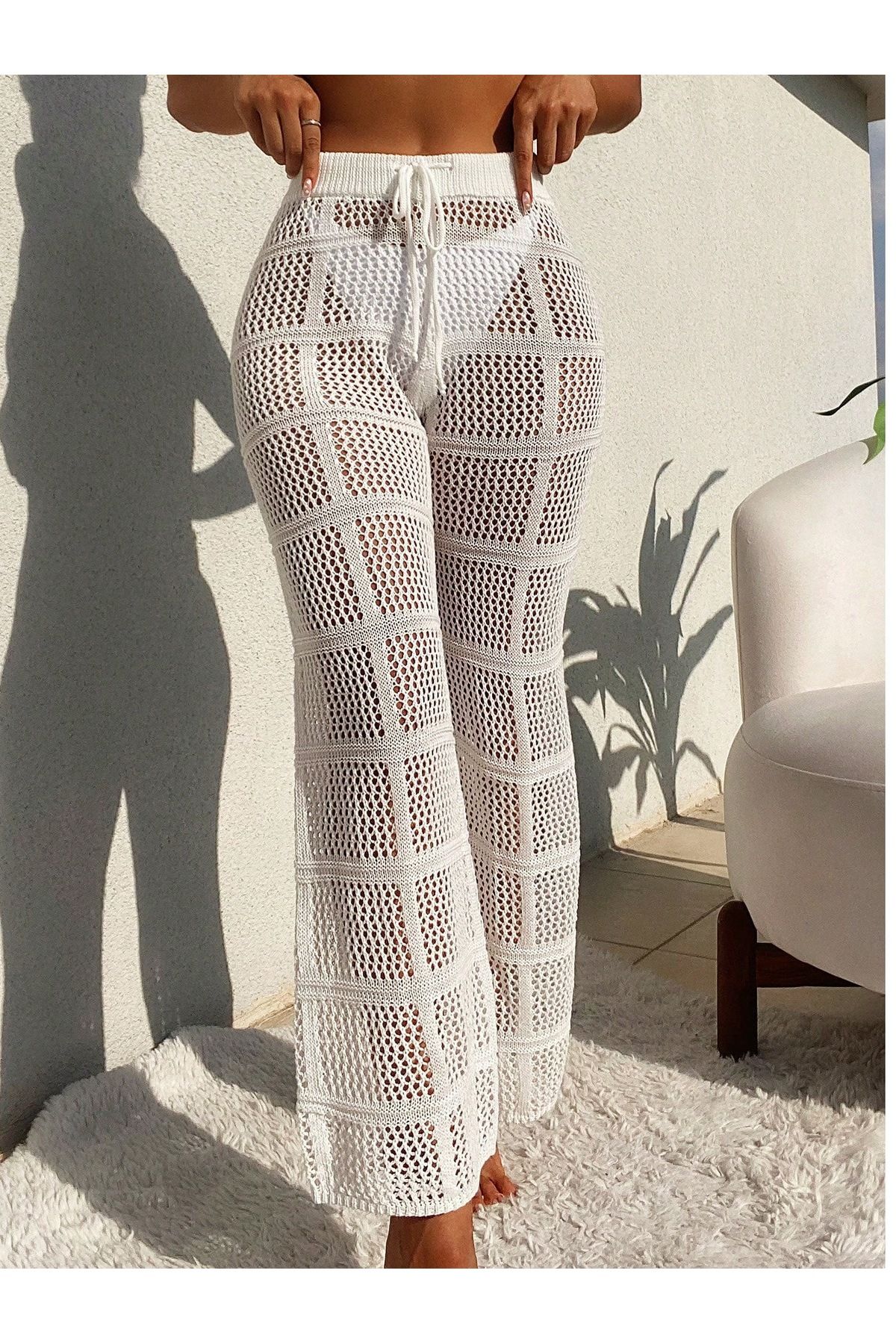 moda mh Premium Örgü Pareo Pantolon