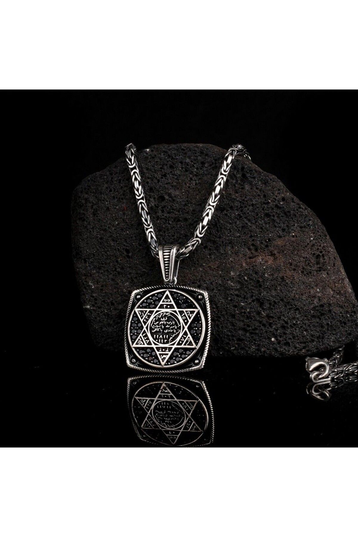 shop Kral Zicirli Hz Süleyman 925 Ayar Gümüş Erkek Kolye