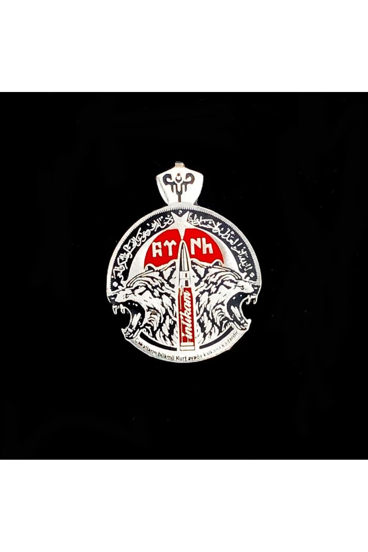 shop Göktürkce Yazılı Bozkurt 925 Ayar Gümüş Erkek Kolye