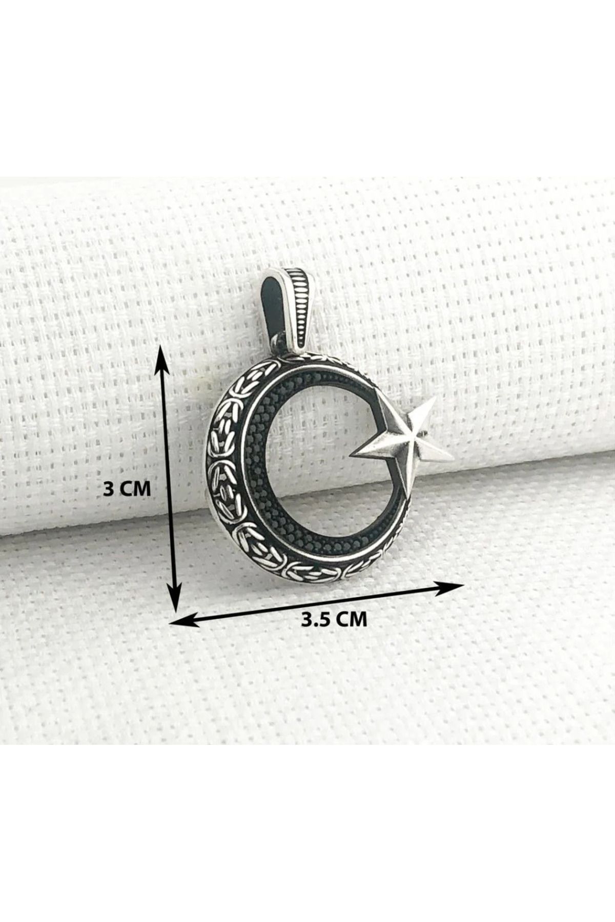 shop Ay Yıldızlı 925 Ayar Gümüş Erkek Kolye