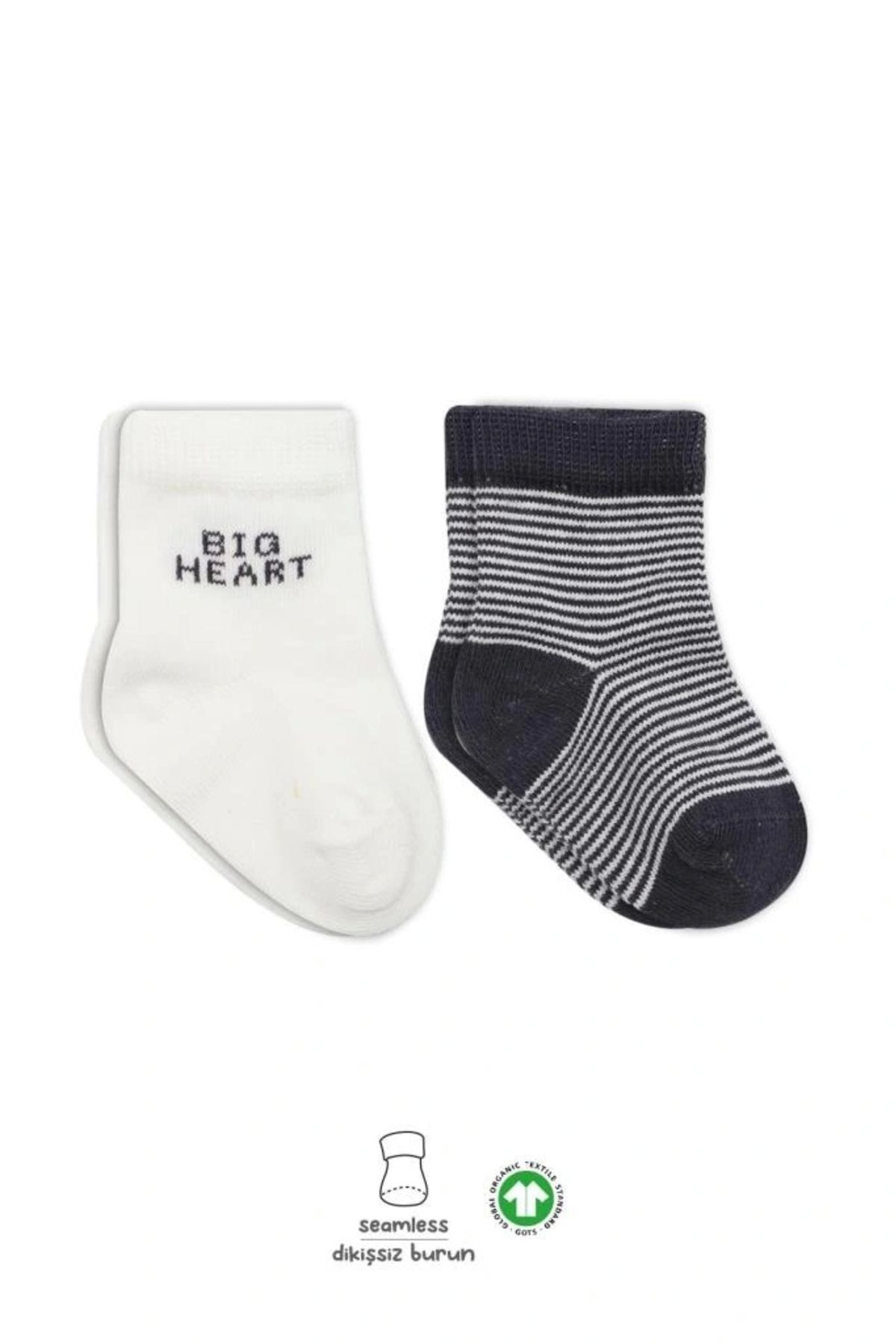 OurStyles Bistyle Big Heart Penye Soket Çorap 2'Li BS10117 Antrasit