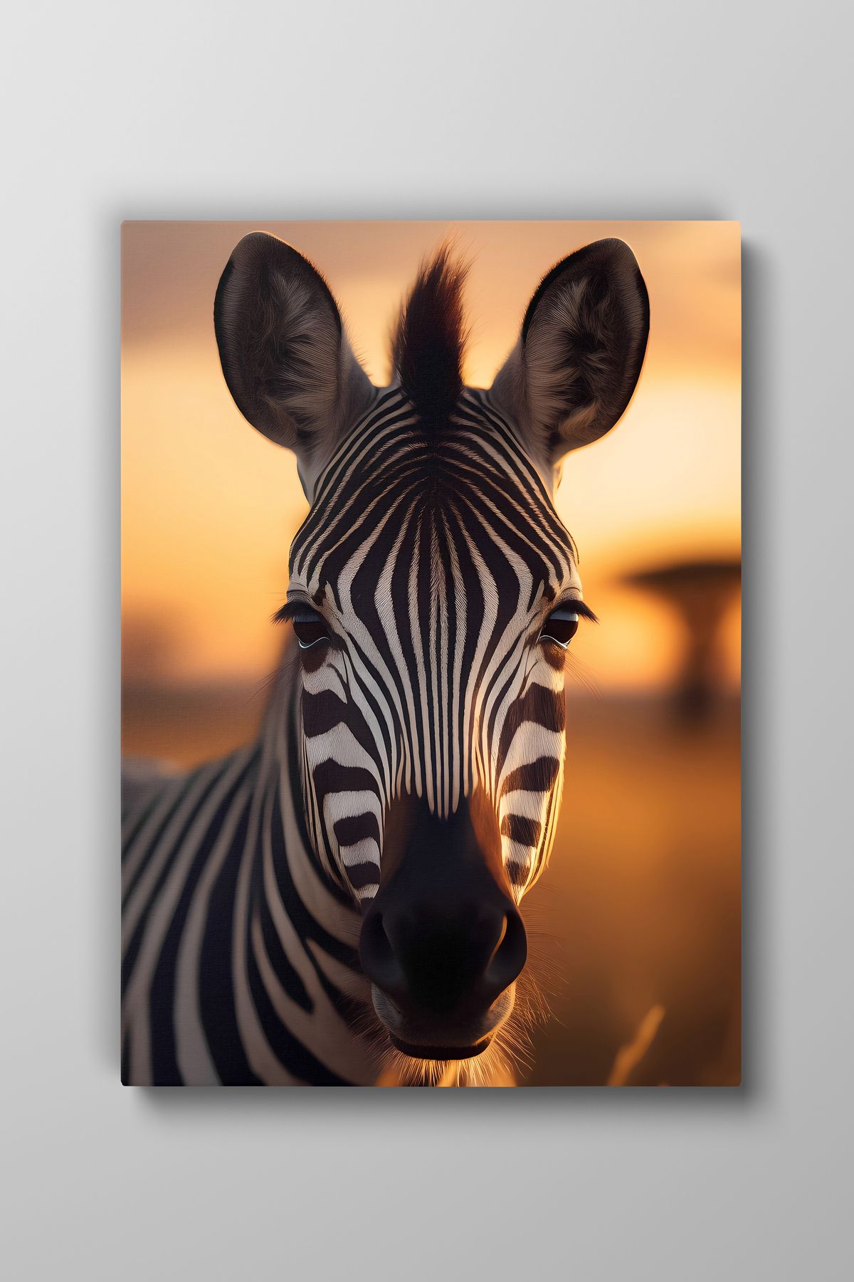 Evlika Zebra Hayvan Temalı Dekoratif Kanvas Tablo, Duvar Dekoru H0051