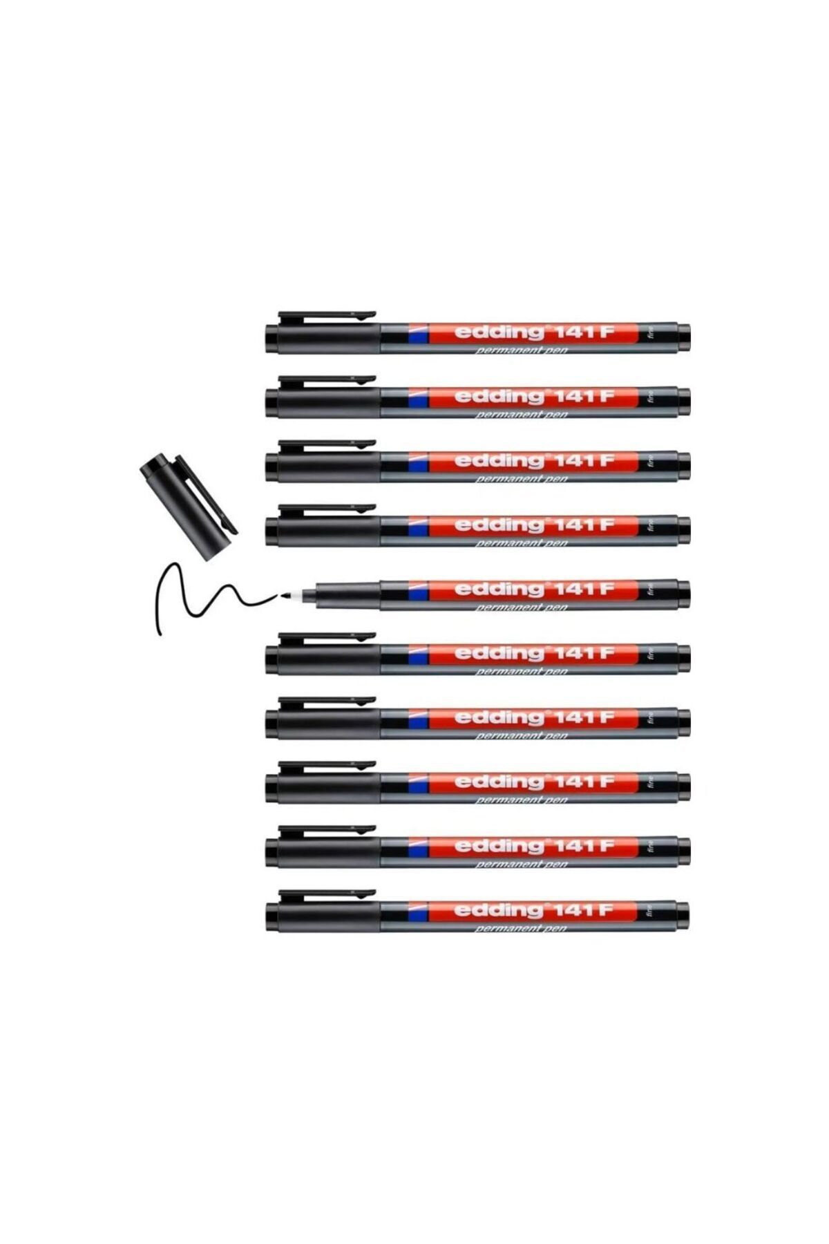 Edding EDDİNG ASETAT PERMANENT KALEMİ 141 F SİYAH 10 LU PAKET