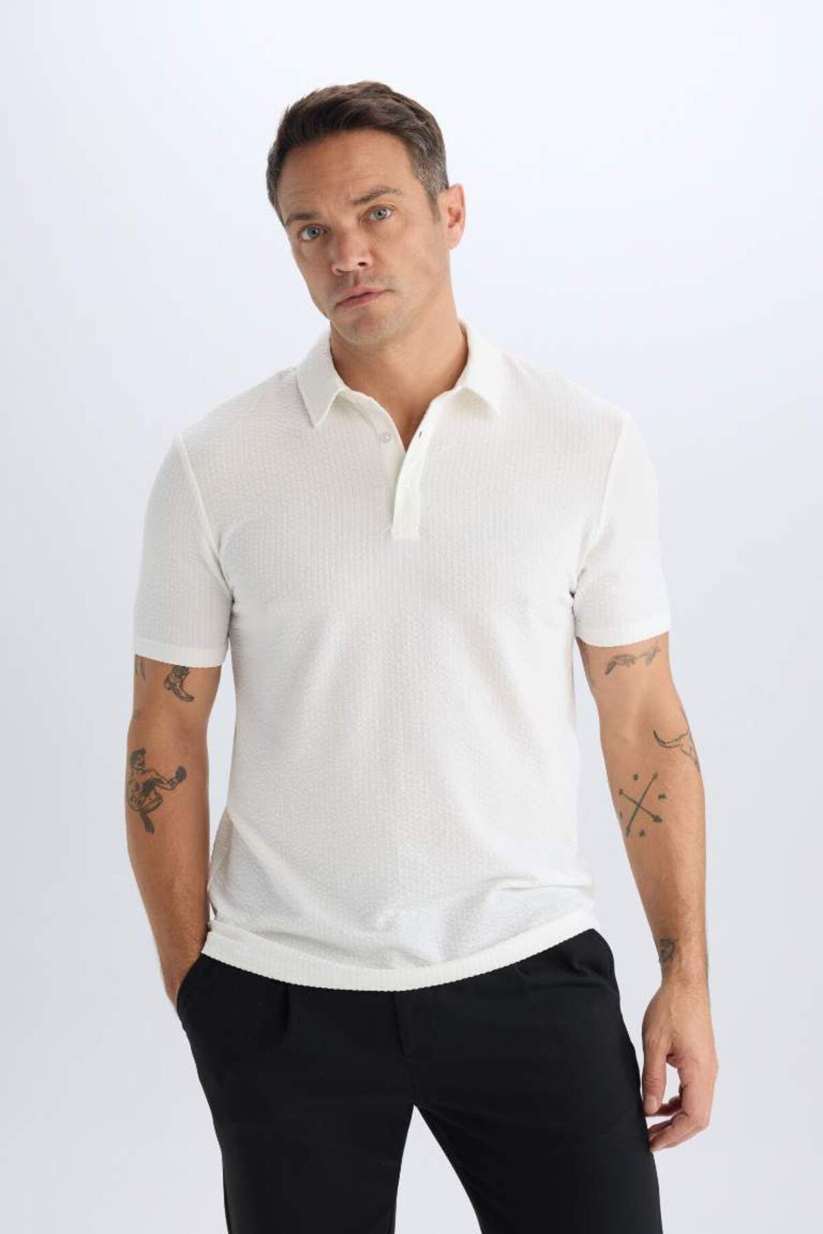 DeFacto Yeni Sezon Slim Fit Dar Kesim Pamuklu Kısa Kollu Polo Tişört