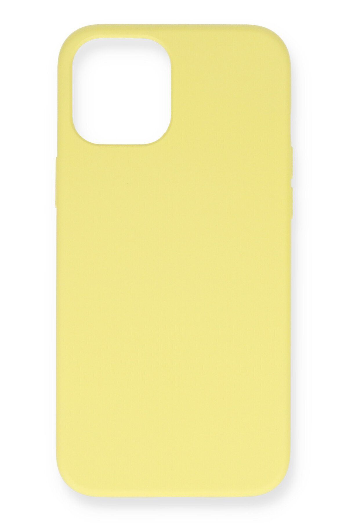cepmoda iPhone 12 Mini Uyumlu Telefon Kılıfı - Lansman, iÇi Süet/Kadife, Soft - SARI