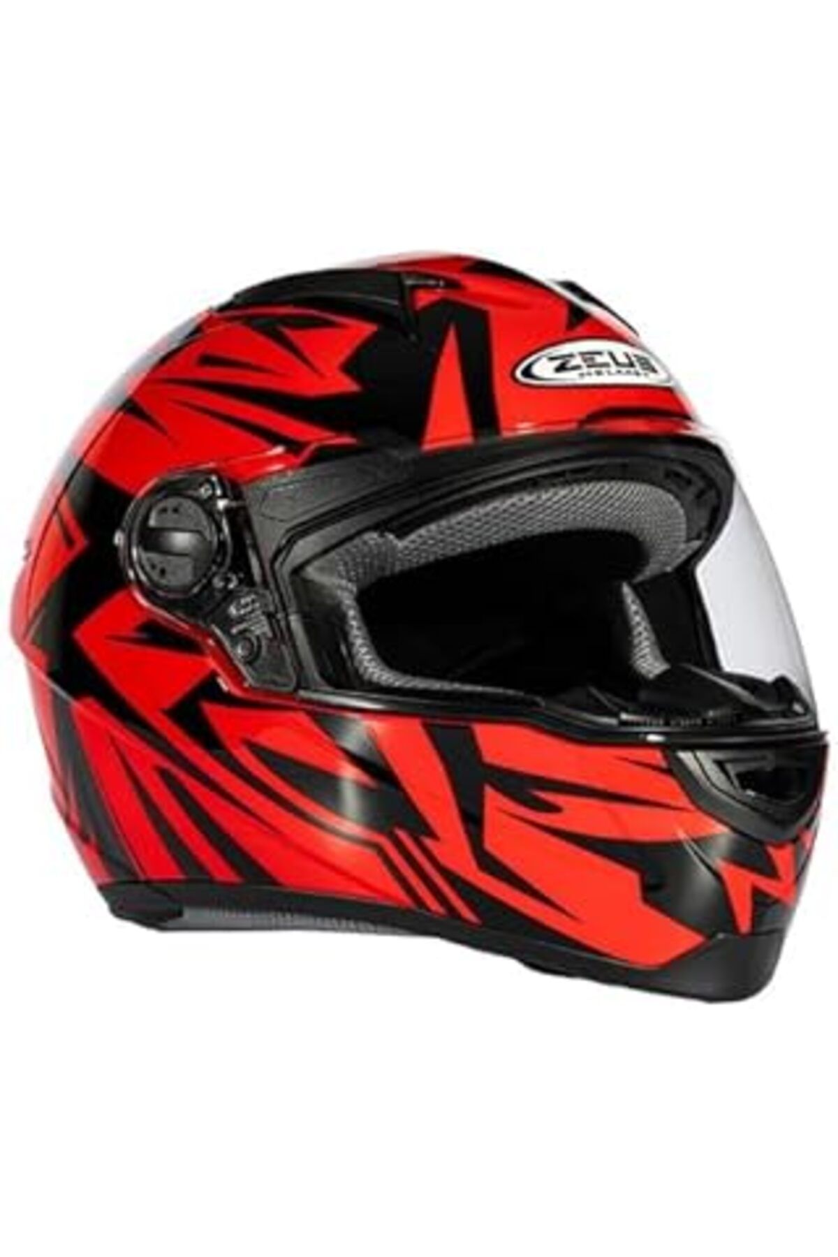Mu Art Ahşap Zeus Zs-811A Al-34 Motosiklet Kaskı Kapalı Kask Red Black Xs
