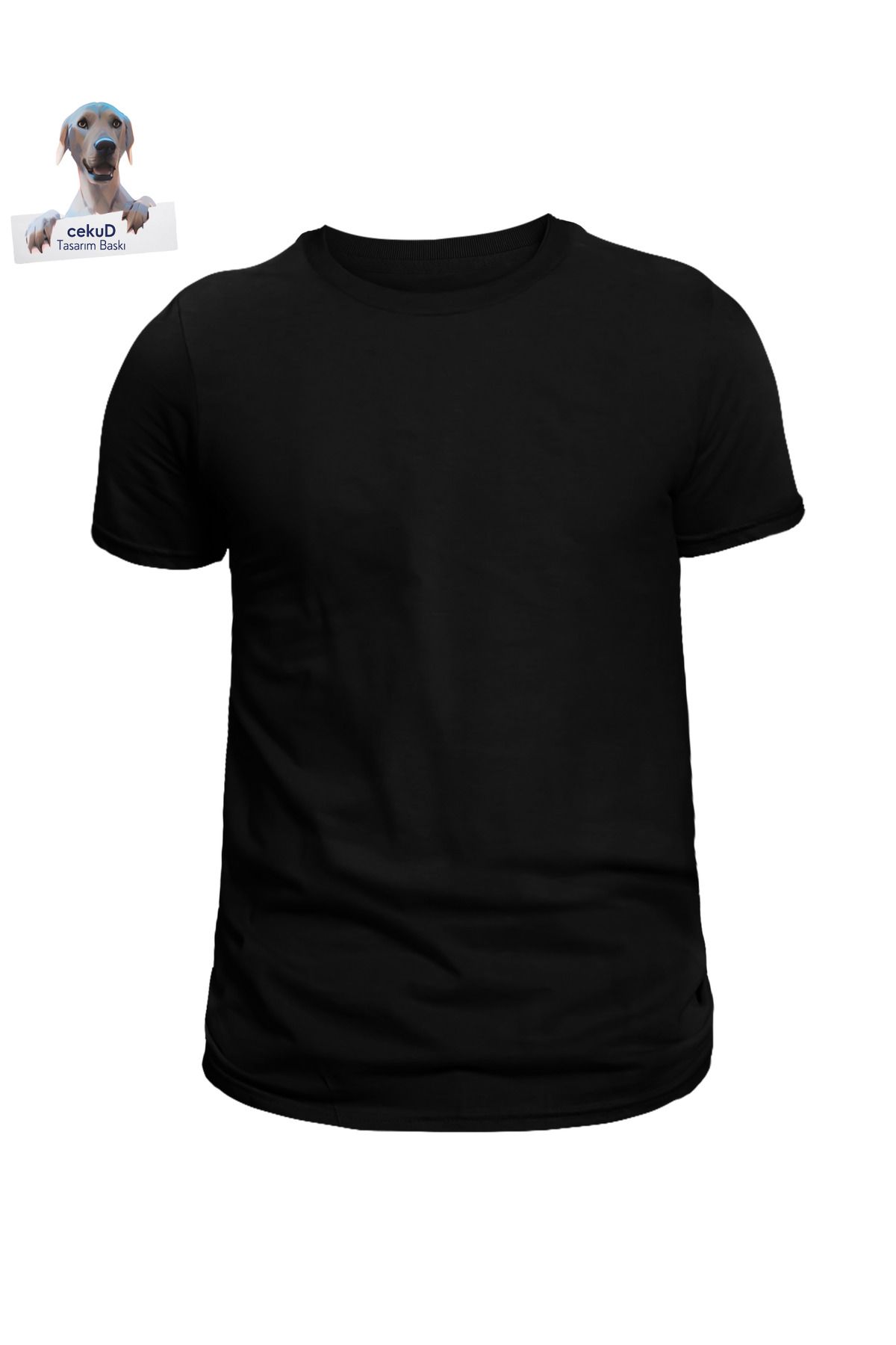 cekuDtasarim Oversize Bisiklet Yaka T-shirt - Siyah