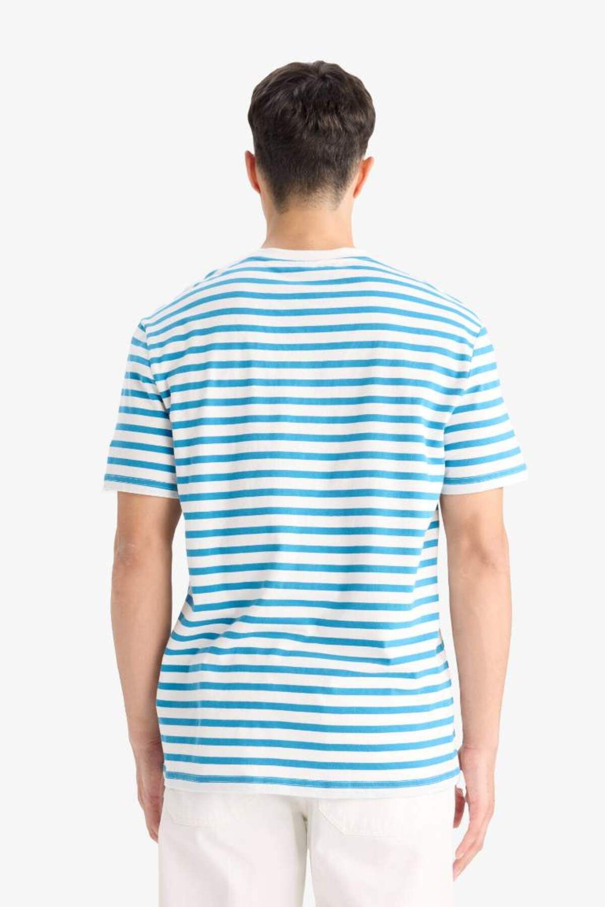 DeFacto-Tricou cu mânecă scurtă din bumbac cu dungi, sezon nou 6