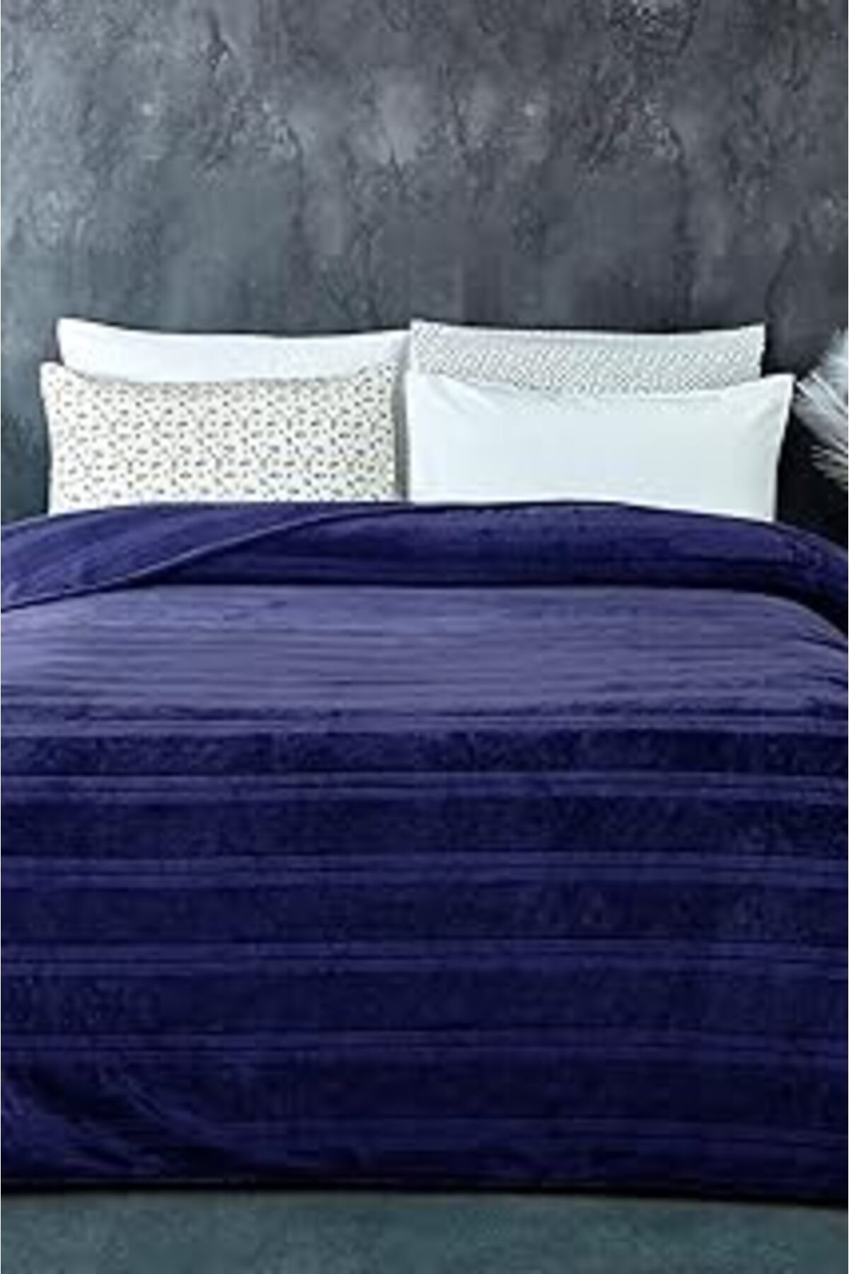Mu Art Ahşap Mayer Supersoft Yumuşak Çift Kişilik Battaniye 180X230 Cm Lacivert