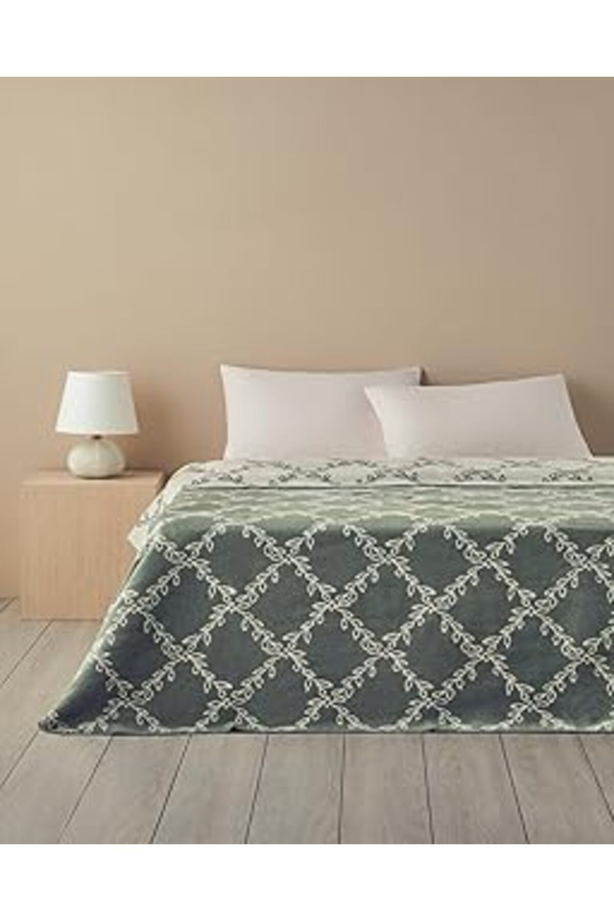 Mu Art Ahşap English Home Ivy Trellis Pamuklu Tek Kişilik Battaniye Yeşil