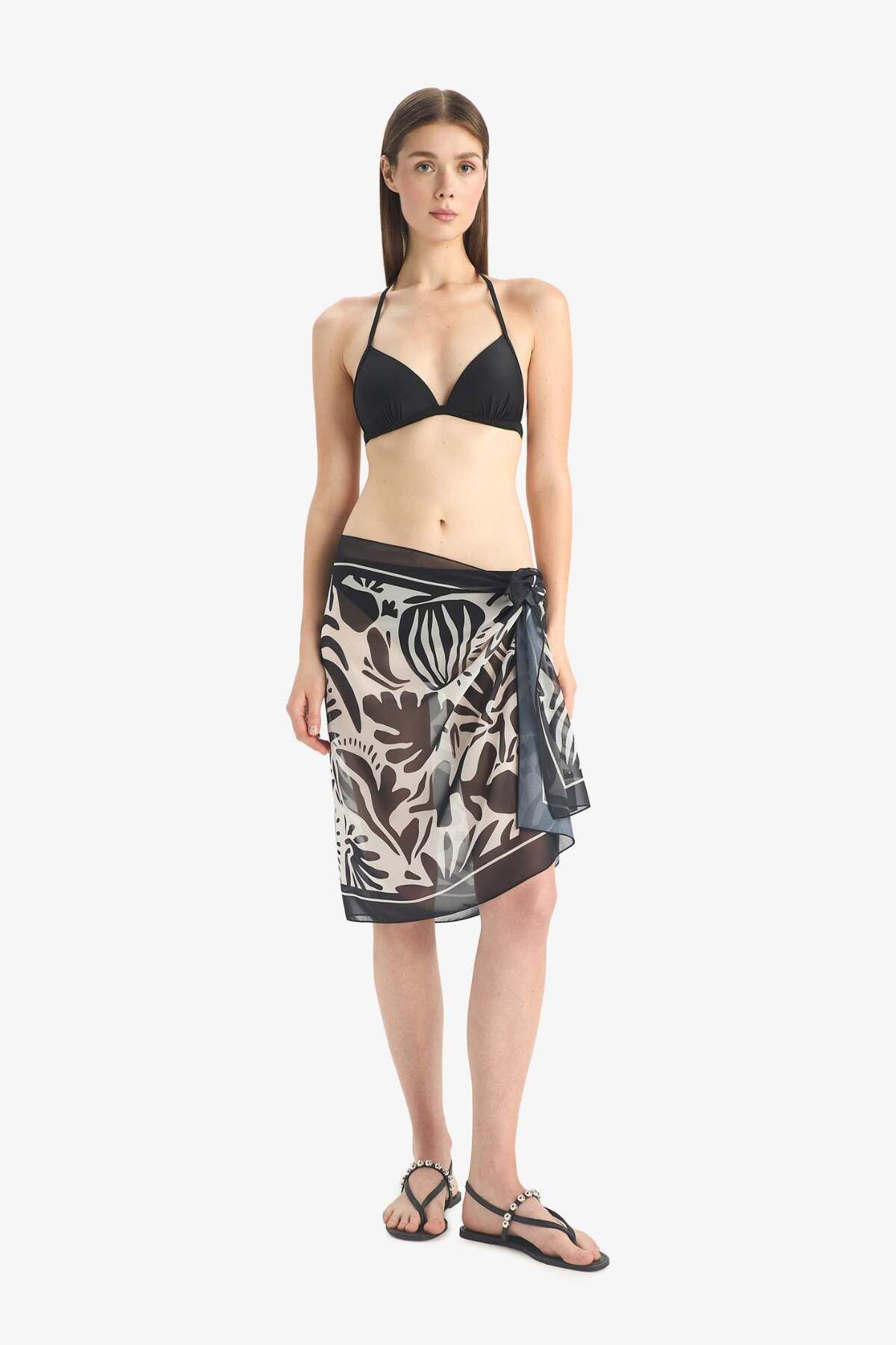 DeFacto Regular Fit Leopar Desenli Şifon Pareo-Fall in Love E8218AX25HS
