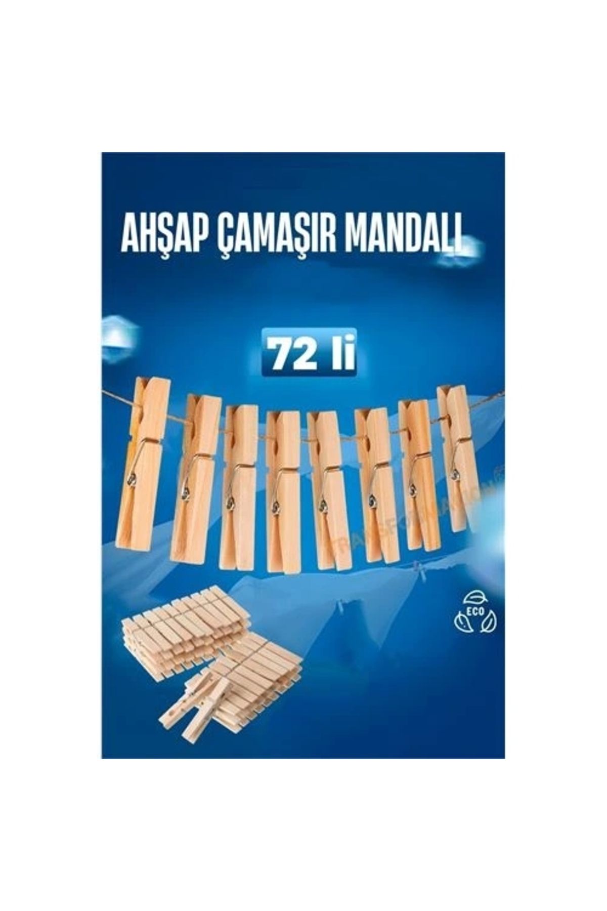 OurStyles Ahşap Çamaşır Mandalı 72 ADET - tarz