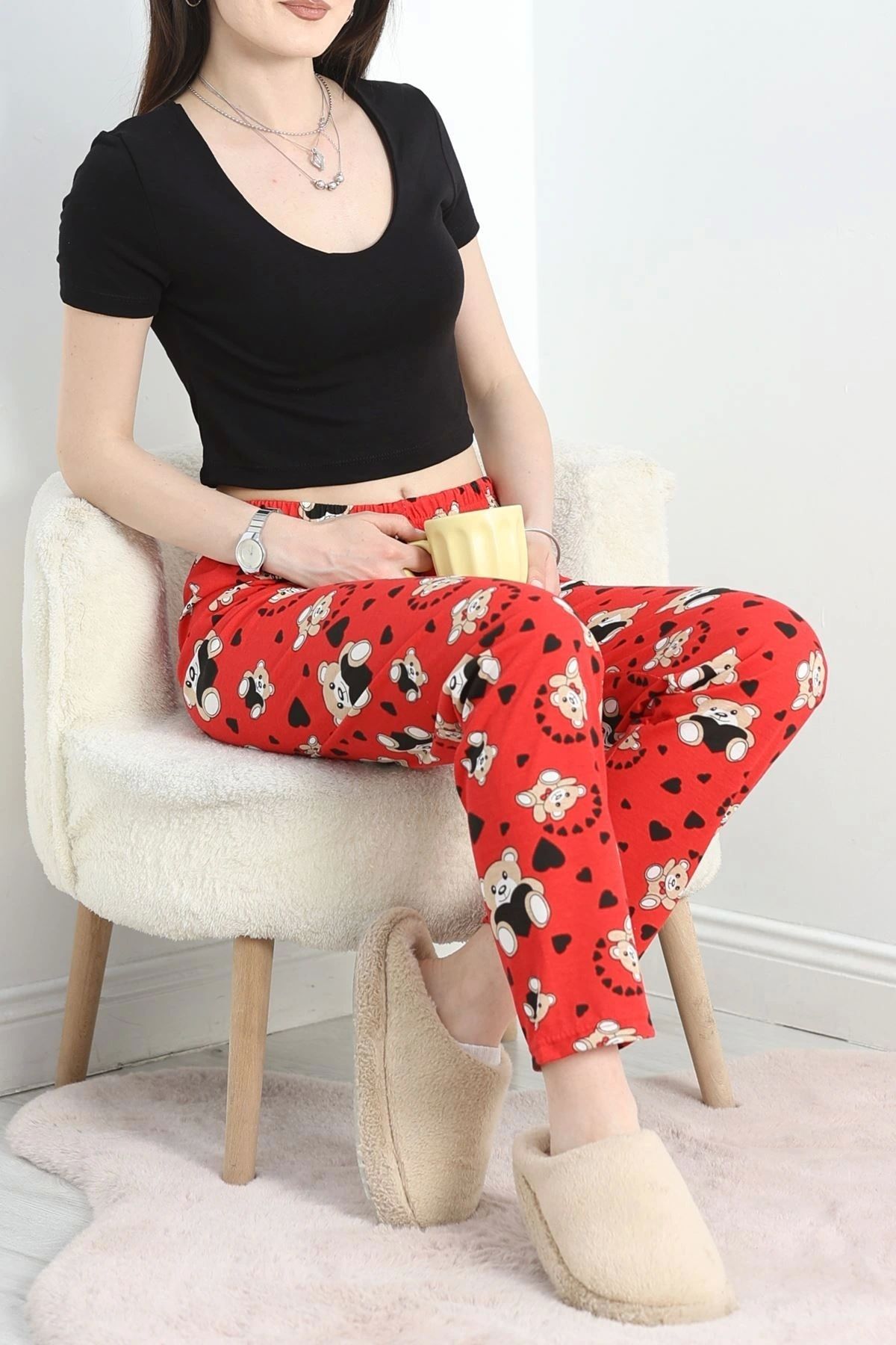 OurStyles Rotasyon Pijama Altı Kırmızıayı - 50192.1929.