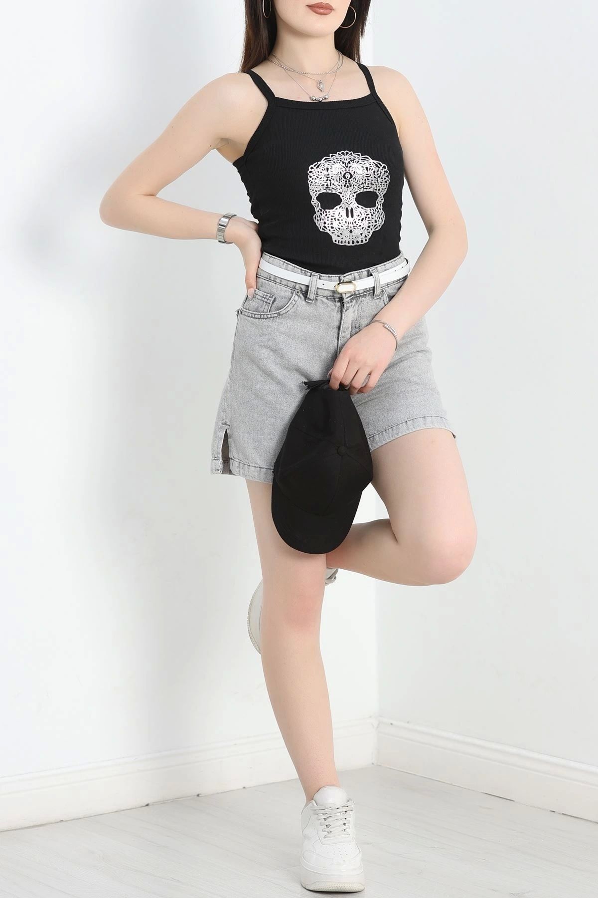 OurStyles Baskılı Atlet Siyah - 70320.1092.