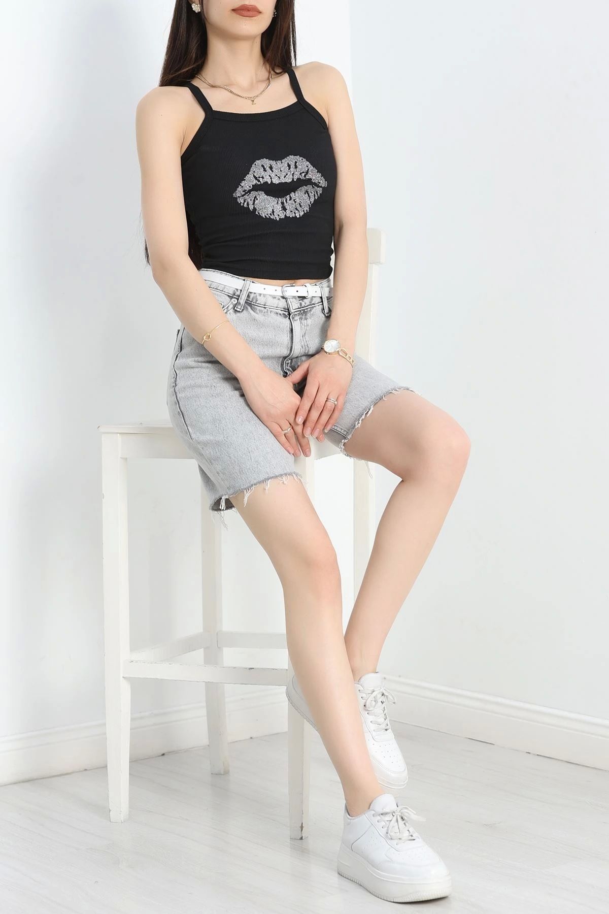 OurStyles Baskılı Atlet Siyah - 70311.1092.