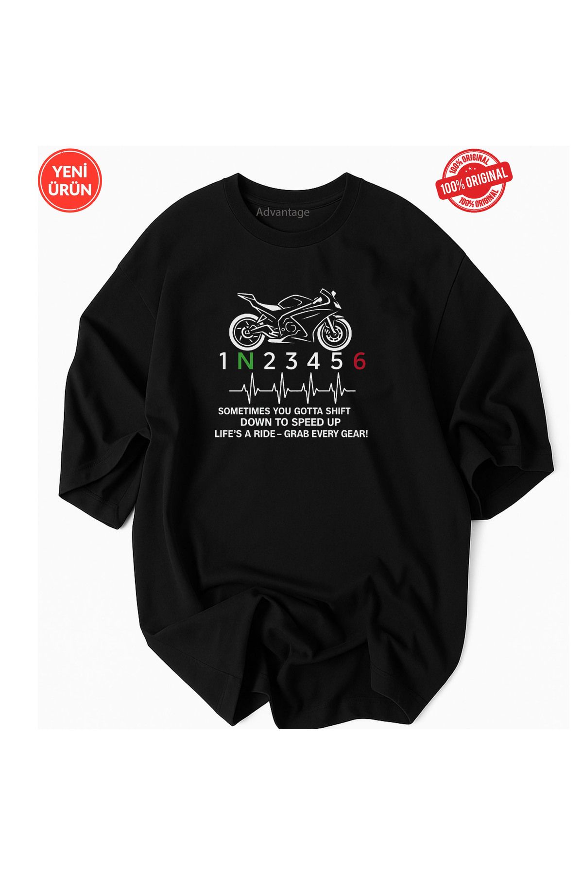 JDM Hearth Beat Pulse Racing Motor Baskılı Tshirt 100% Lisanslı Pamuklu Premium Tişört