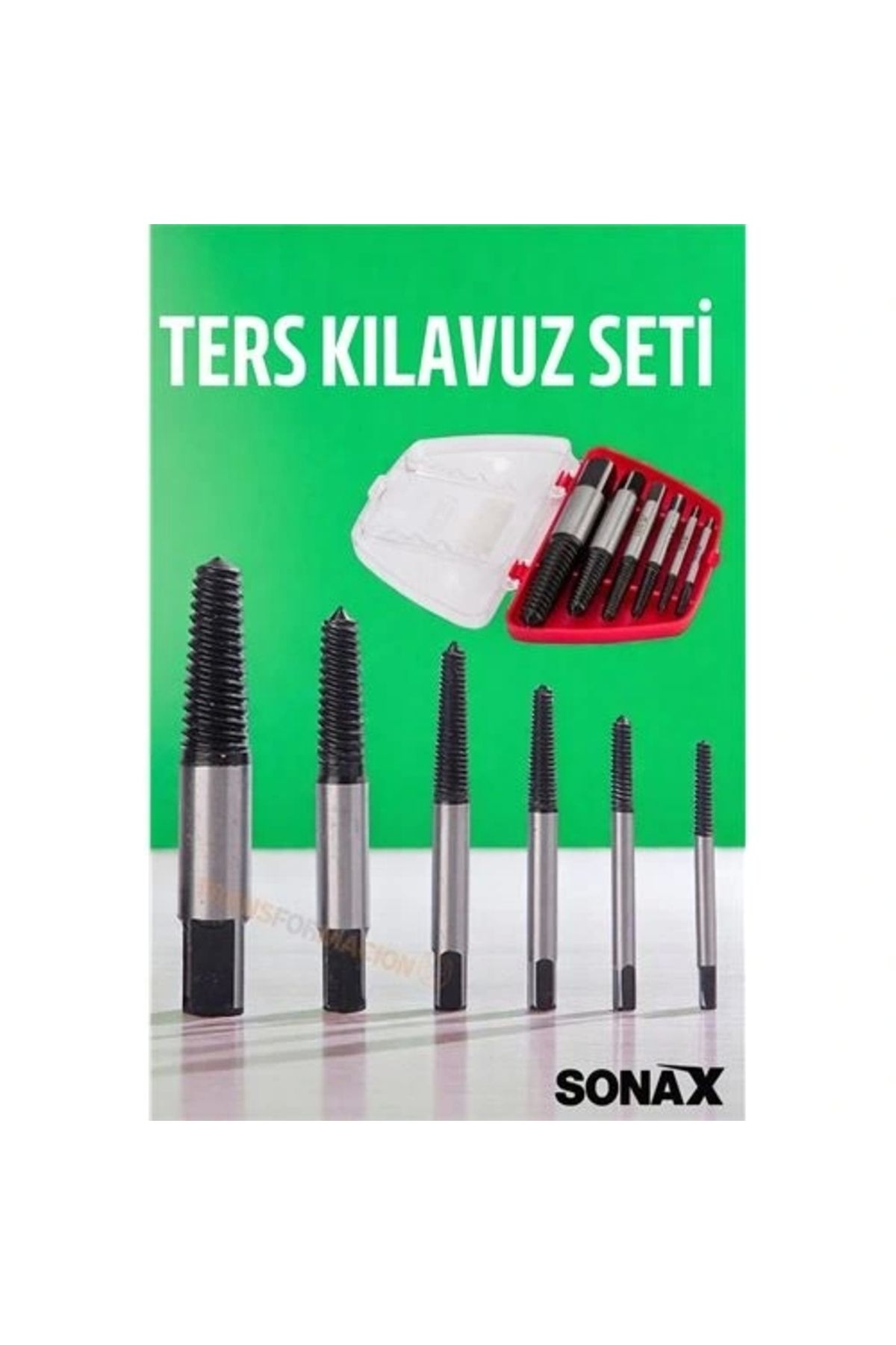OurStyles Ters Kılavuz 6 lı Set Saf Çelik Kırık Civata Vida Sökücü Kırılmış Vida Civata Sökme Aparatı