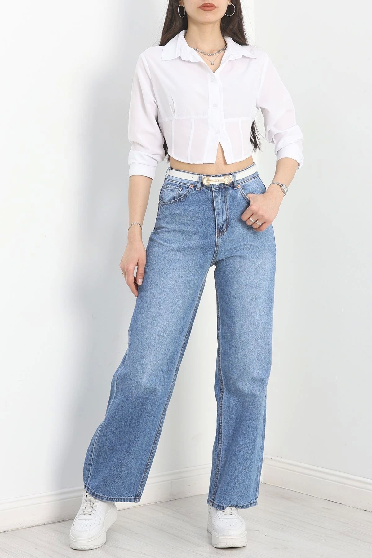 OurStyles Palazzo Kot Pantolon Açıkmavi1 - 40711.1431.