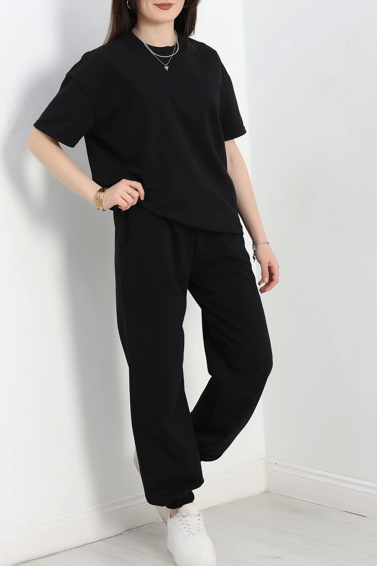 OurStyles İki İplik Kısa Kol Takım Siyah - 11616.053.