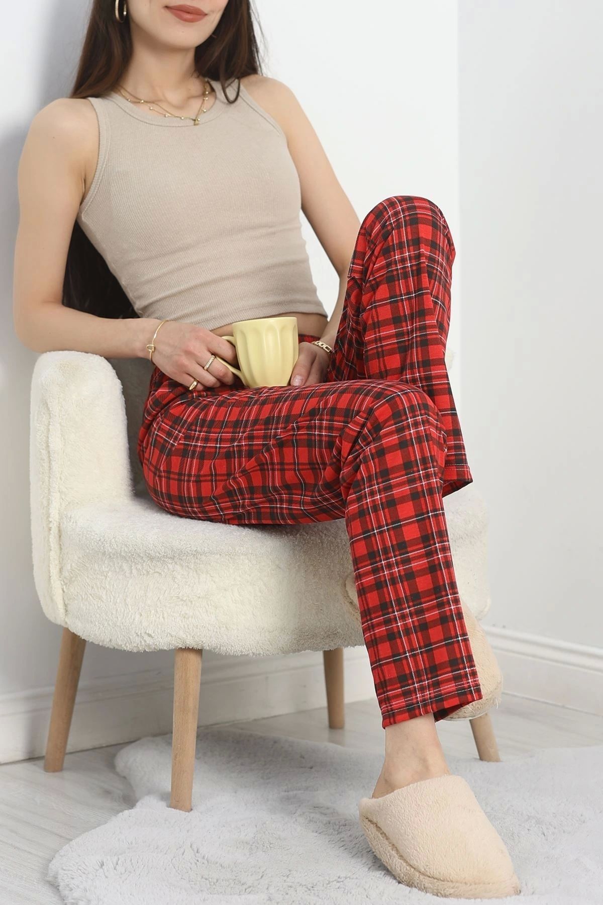 OurStyles Rotasyon Pijama Altı Siyahkırmızı - 50192.1929.