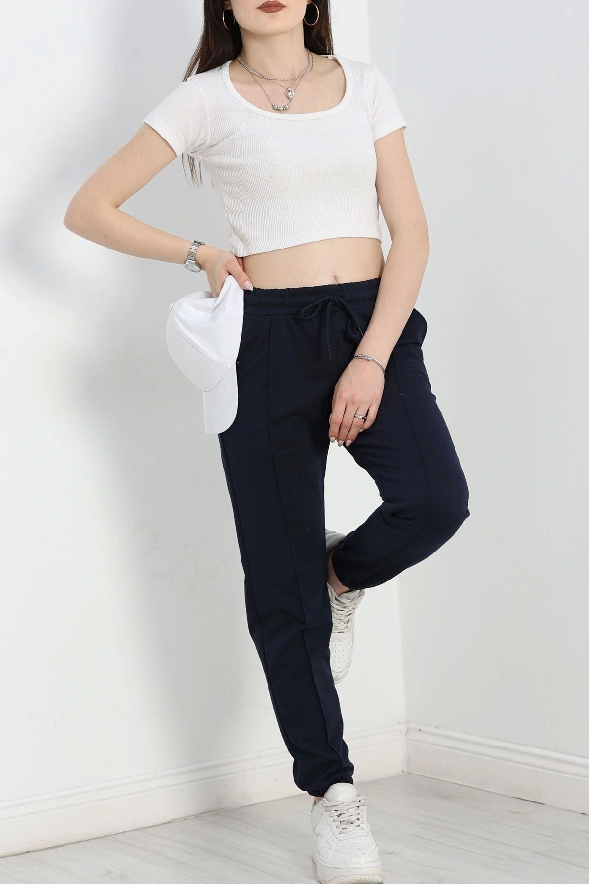 OurStyles Paça Lastikli Çımalı Eşofman Altı Lacivert - 70226.1431.