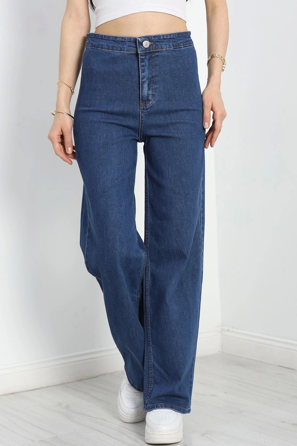 OurStyles Cepsiz Palazzo Kot Pantolon Çelikmavi - 40466.1431.