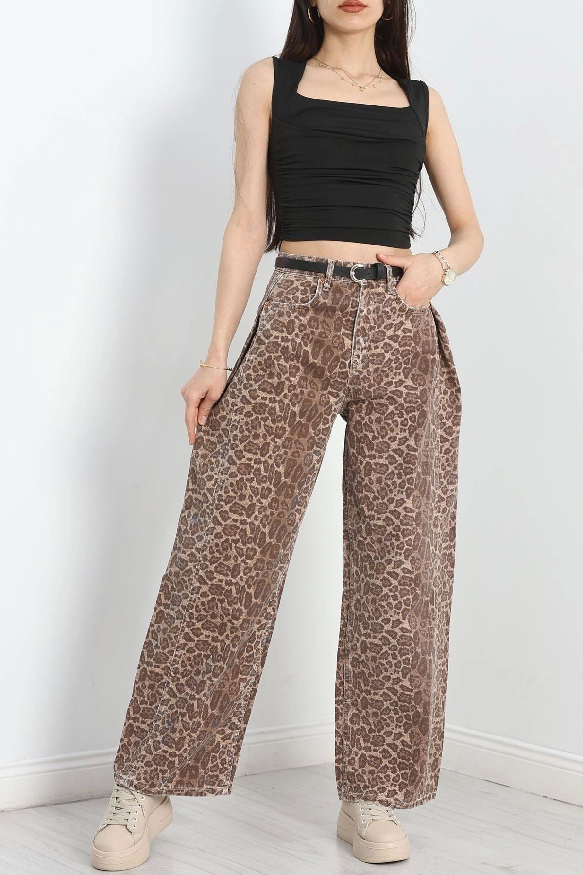 OurStyles Palazzo Kot Pantolon Leopar - 30580.1966.
