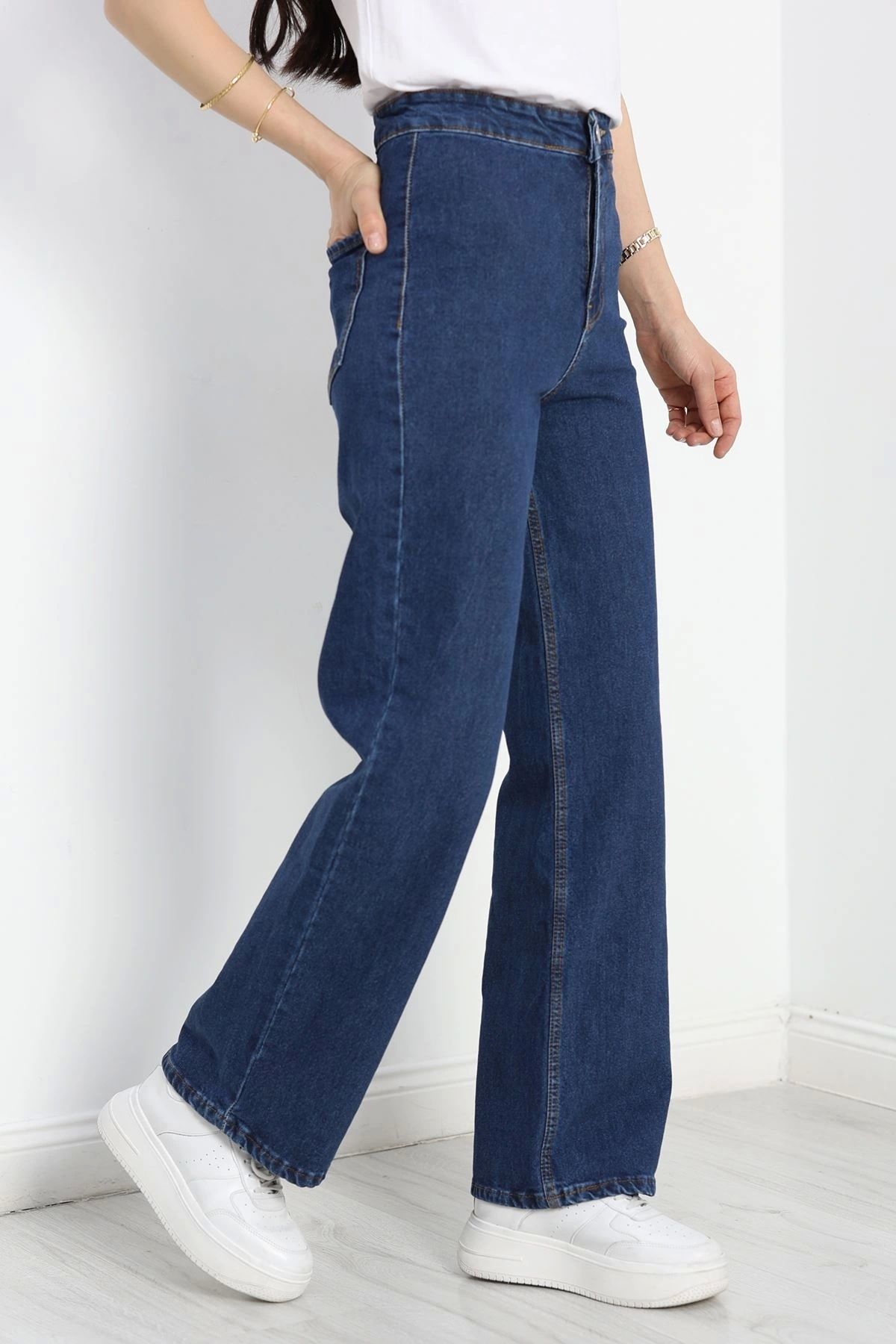 OurStyles Cepsiz Palazzo Kot Pantolon Mavi6 - 40466.1431.