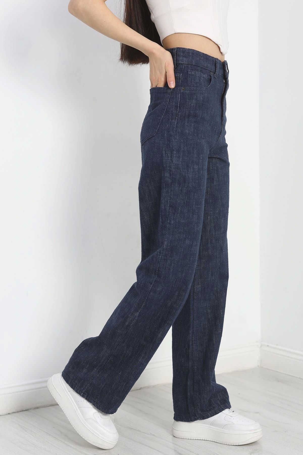 OurStyles Palazzo Kot Pantolon Mavidesenli1 - 40748.1431.