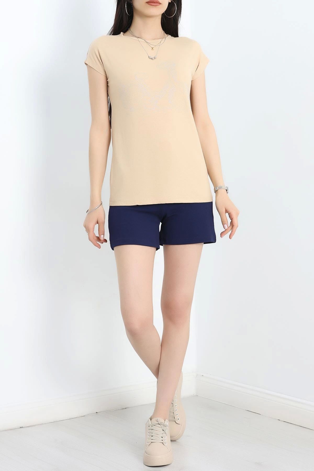 OurStyles Taş Detay Viskon Bluz Bisküvi - 40650.599.