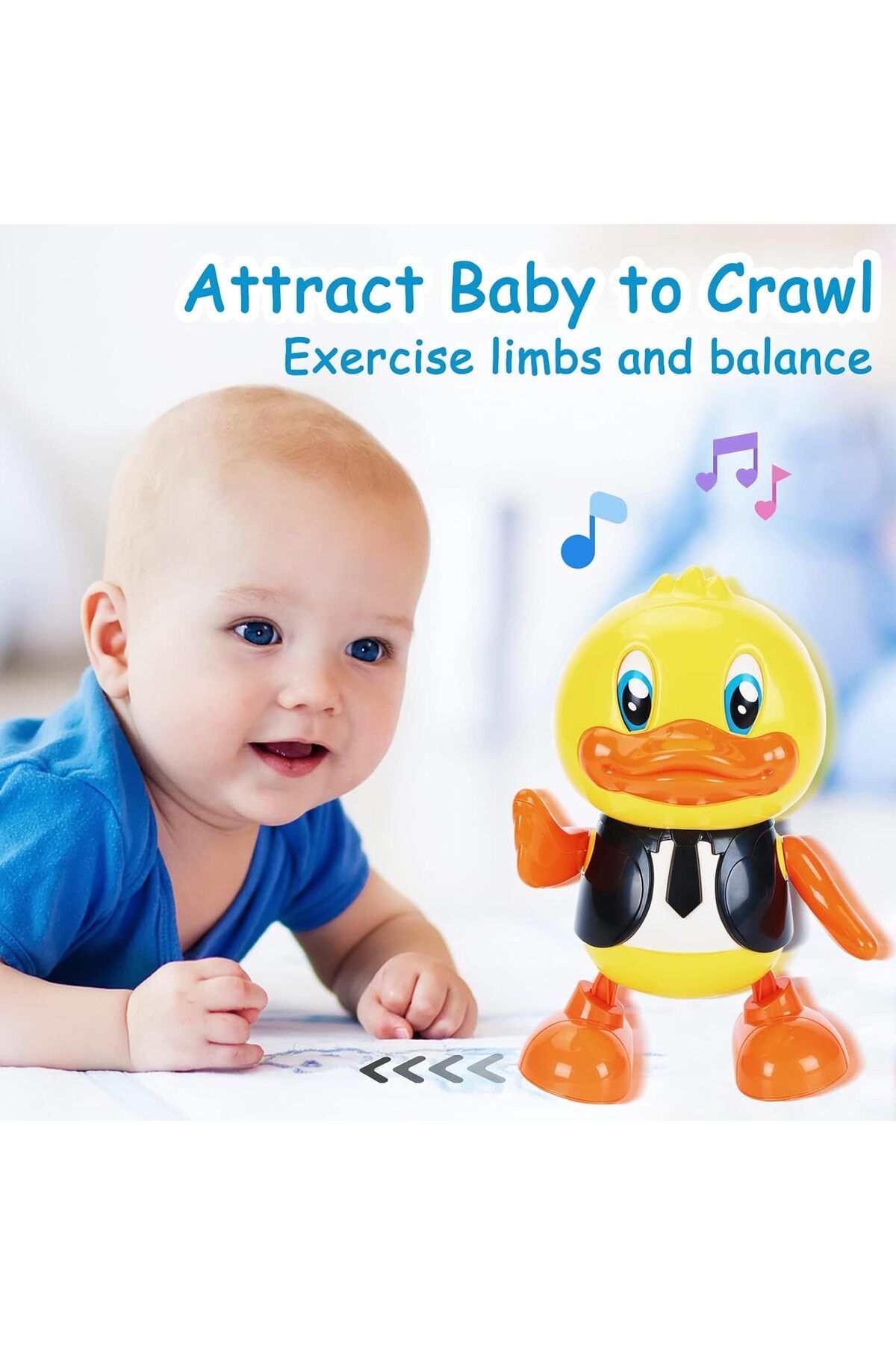 rexa-Duck Gentleman Toy – Flashing Lights & Musical Sound Toy for Kids (8 x 4.5 x 4.5 cm) 4