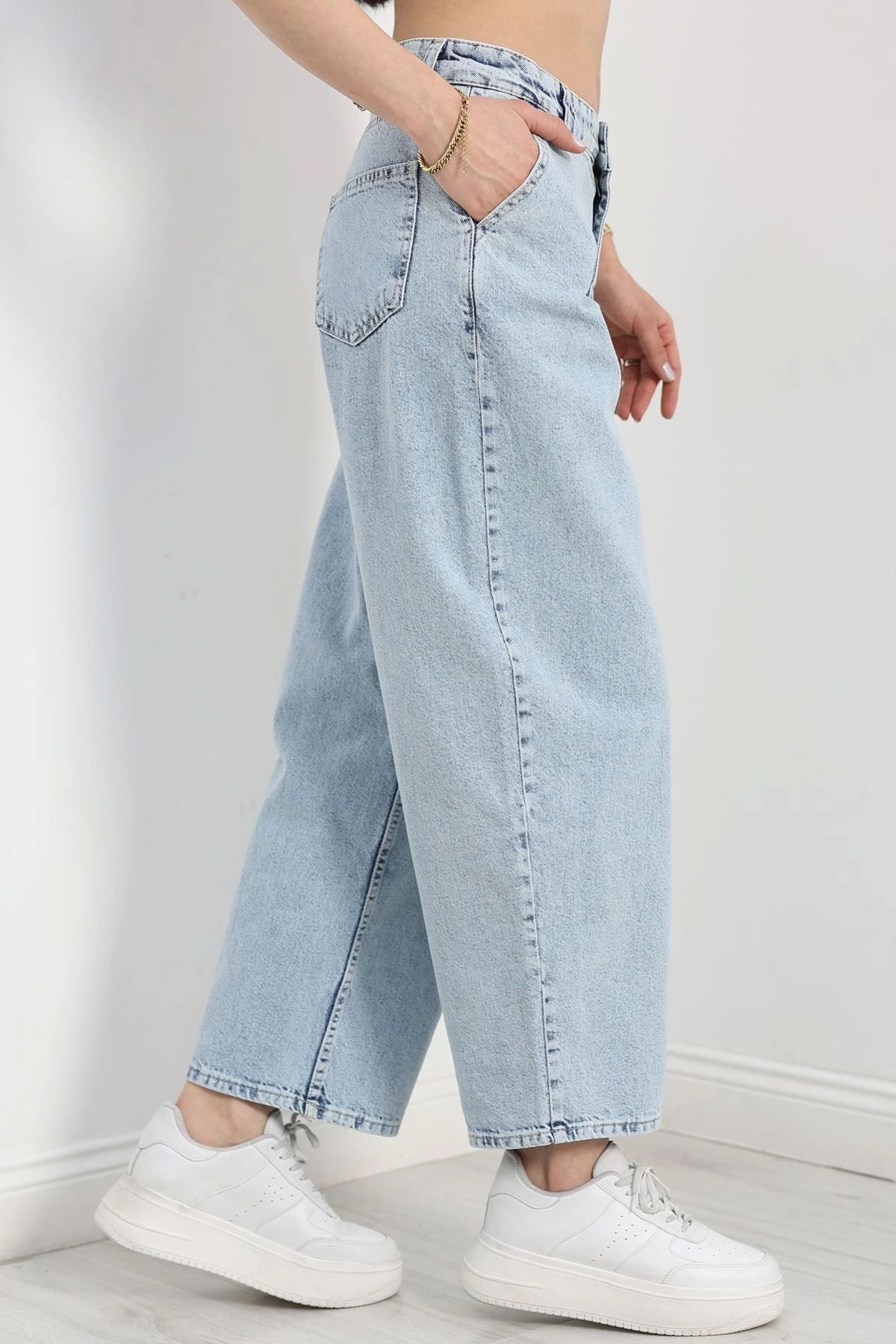 OurStyles Baggy Kot Pantolon Buzmavi - 40088.1184.