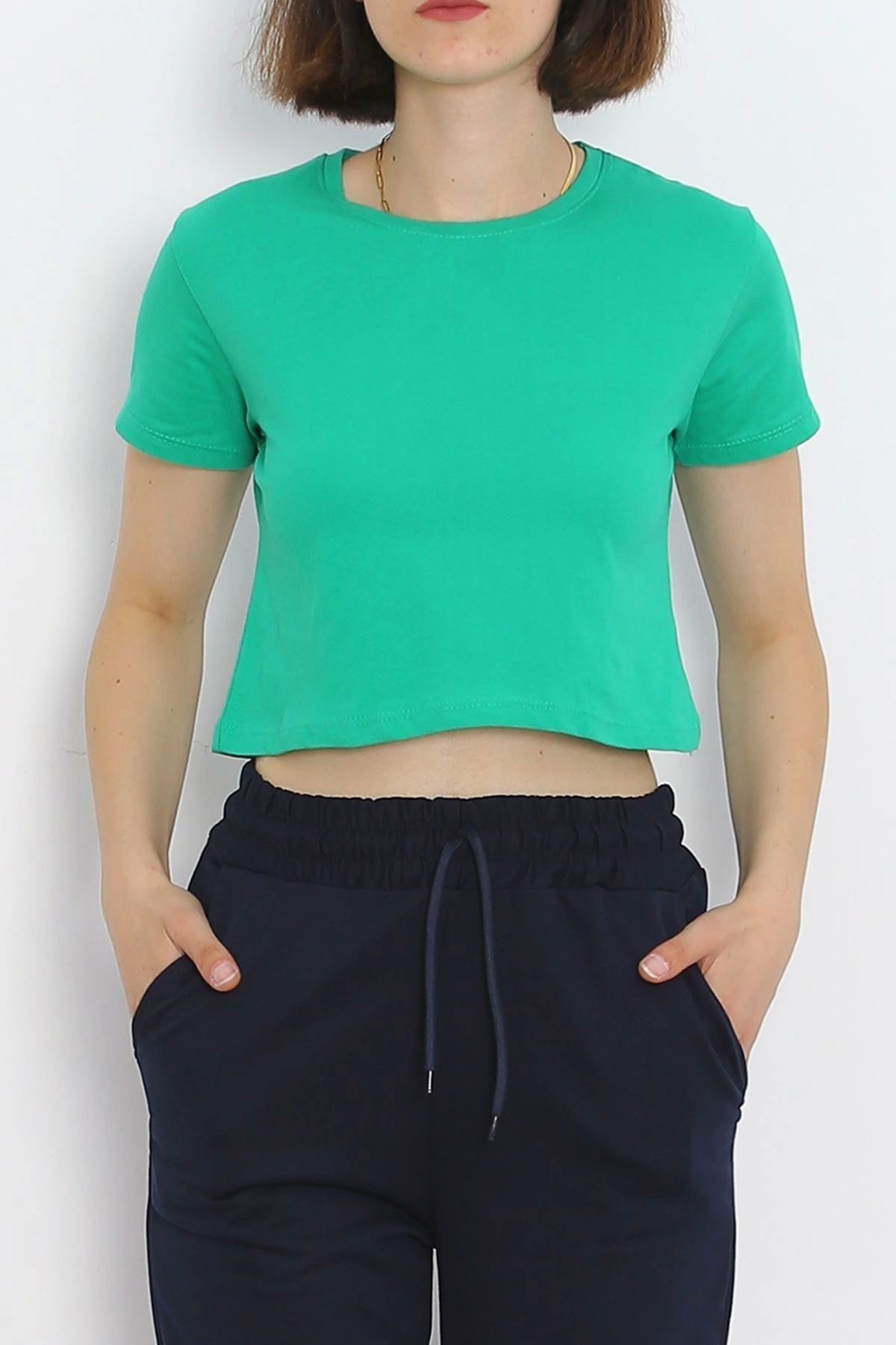 OurStyles Bisiklet Yaka Crop Tişört