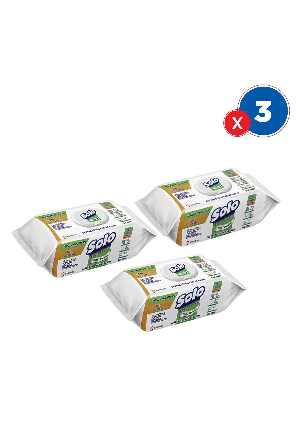 Solo Yüzey Temizlik Havlusu Beyaz Sabun Ferahlığı 100 YaprakX3'lü