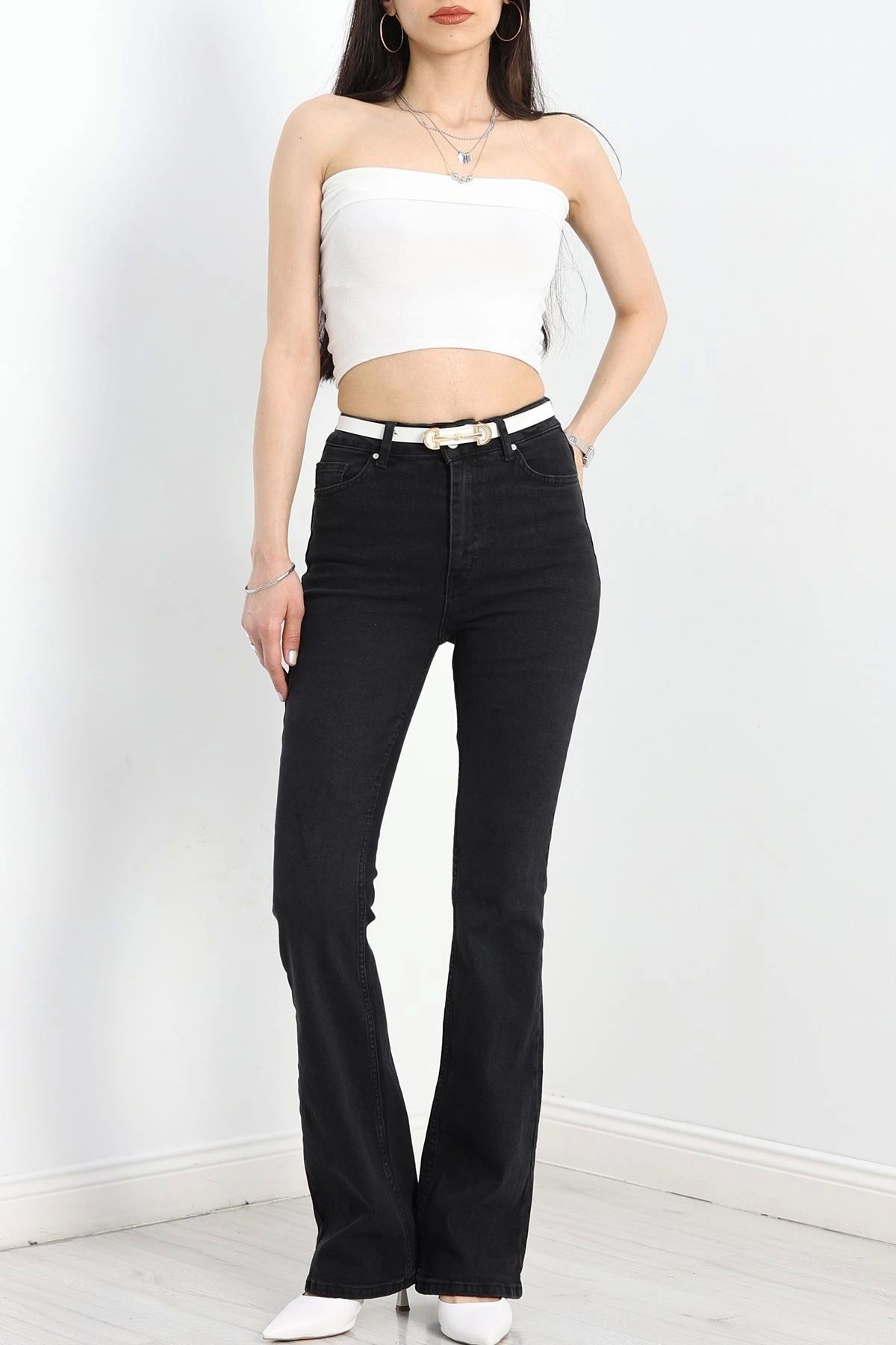OurStyles İspanyol Paça Kot Pantolon Siyah - 19508.1904.