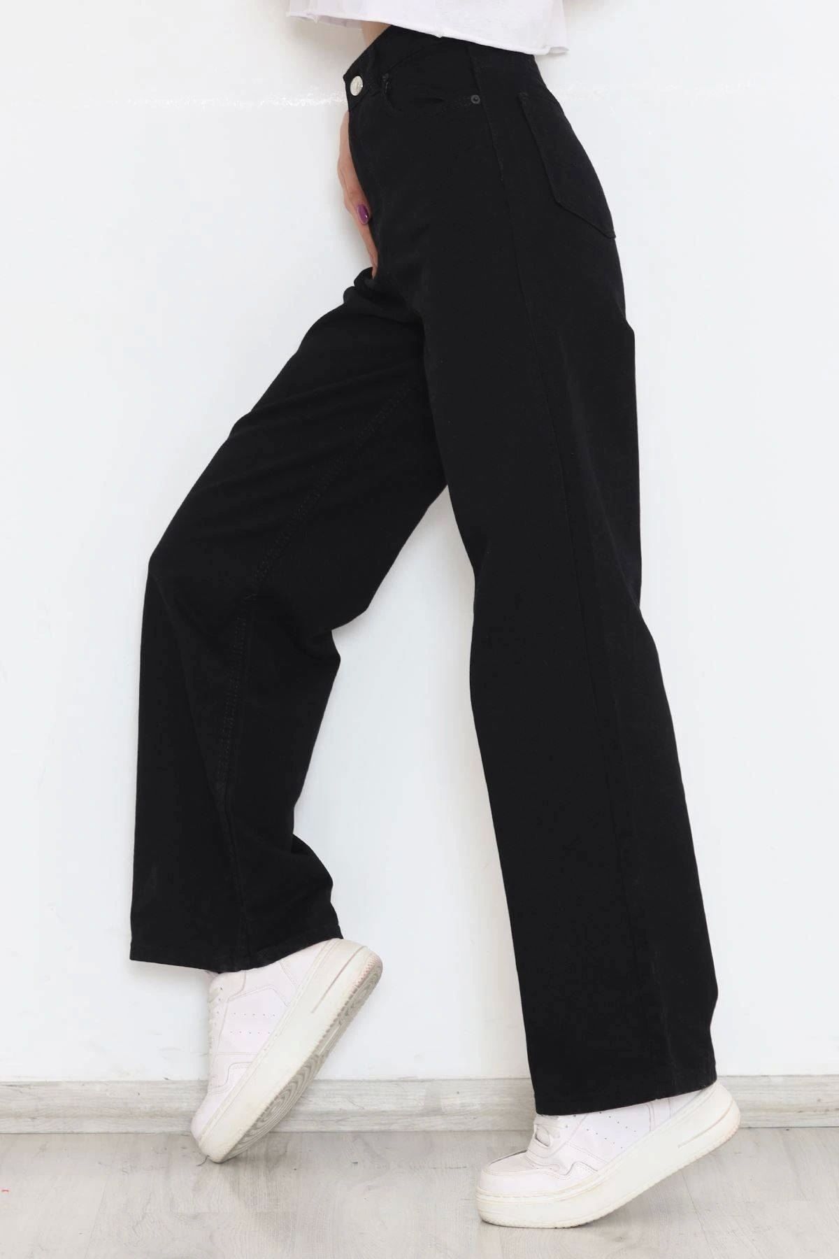 OurStyles Palazzo Kot Pantolon Siyah - 11879.1431.