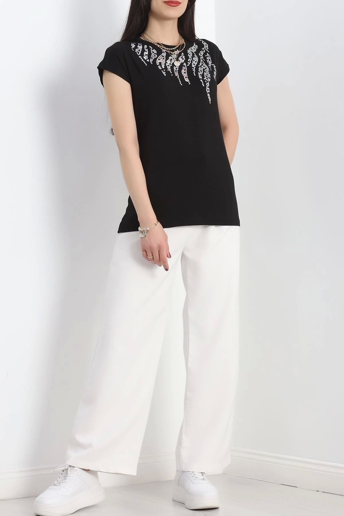 OurStyles Yaka Pullu Bluz Siyah - 20756.599.