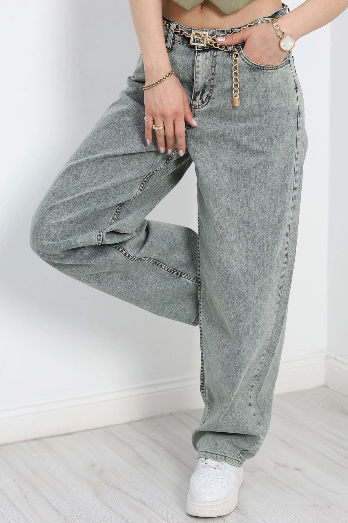 OurStyles Baggy Kot Pantolon Yeşiltint - 20497.1778.