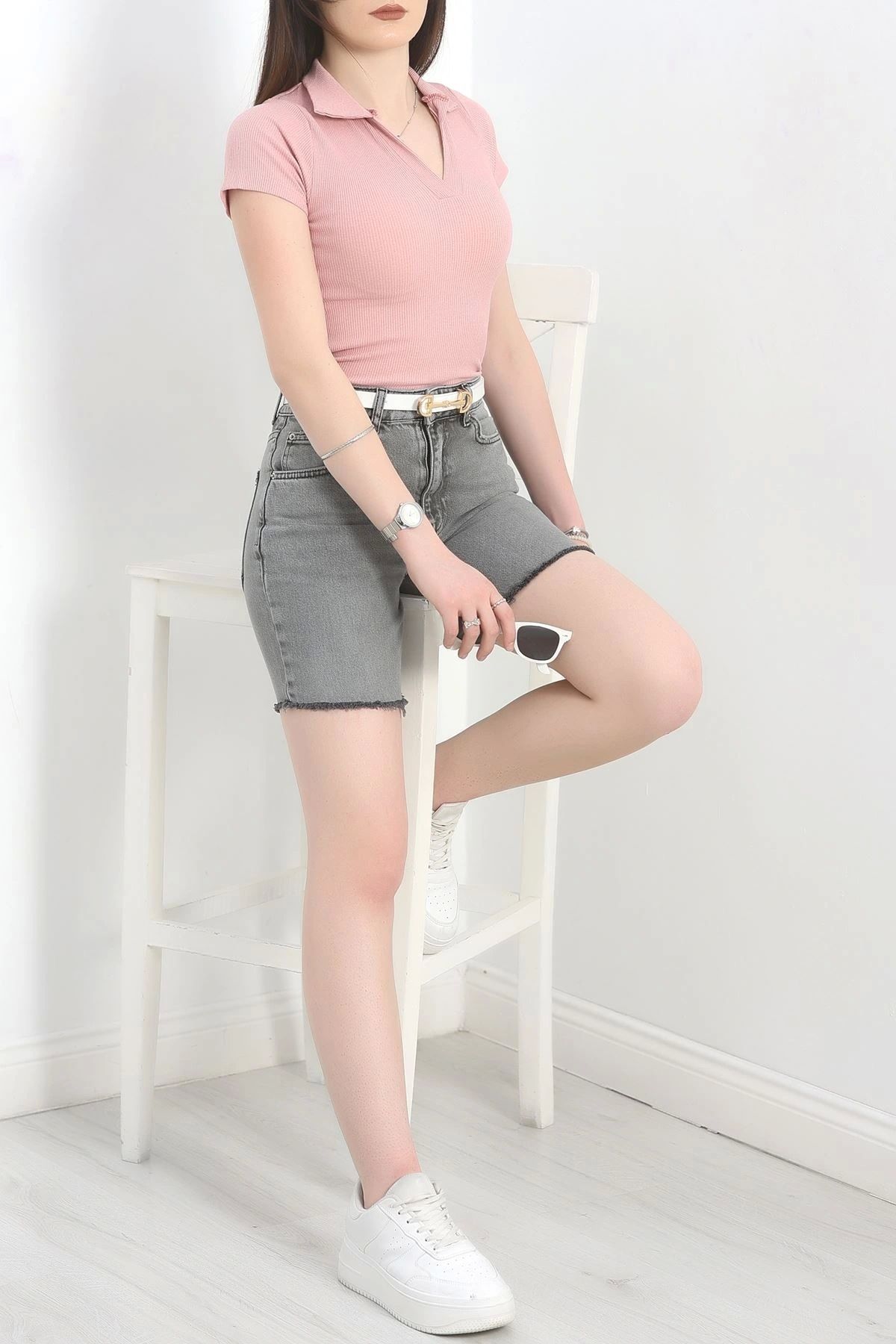 OurStyles Kot Şort Koyugri - 30310.1590.