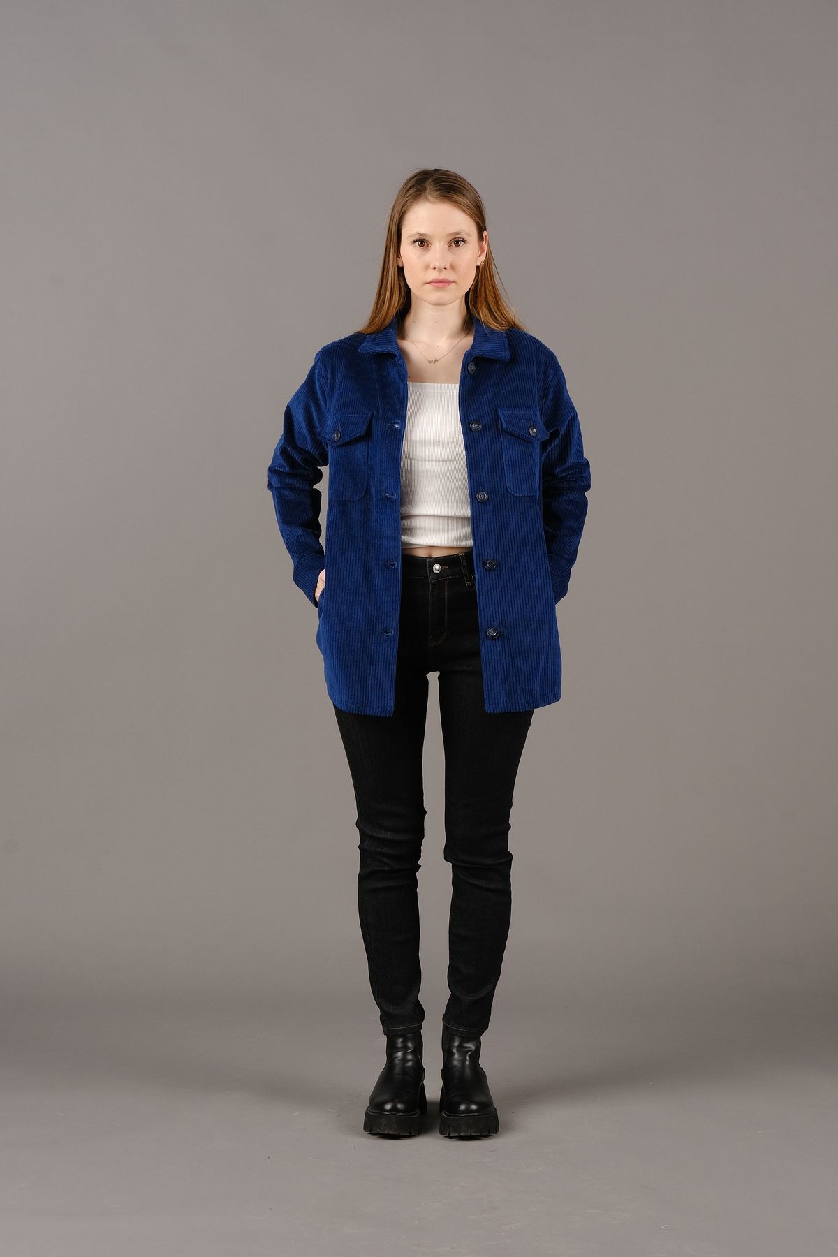Primary Kadife Oversize Kadın Ceket R109