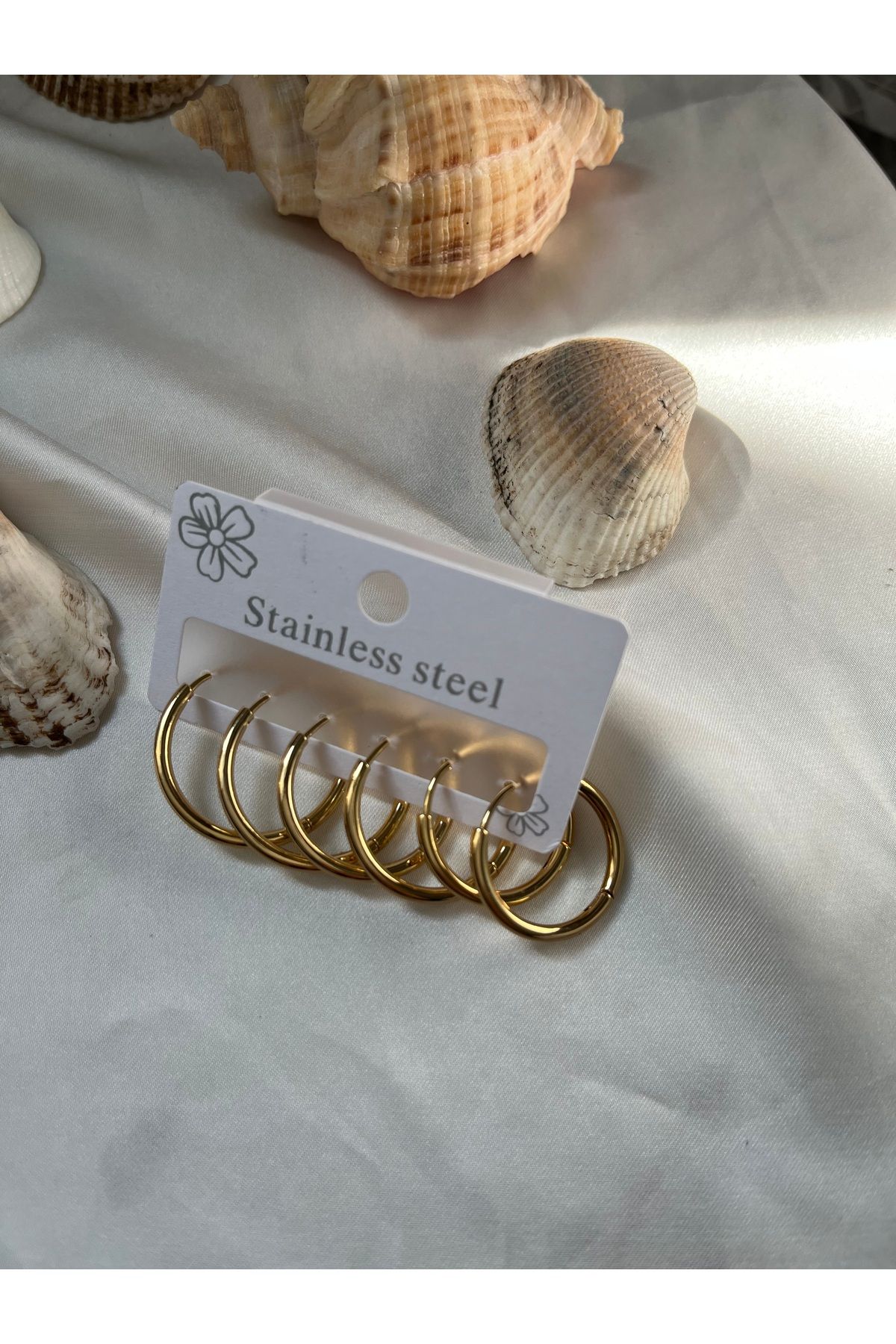 MERİ ACCESSORİES 6’lı çelik küpe