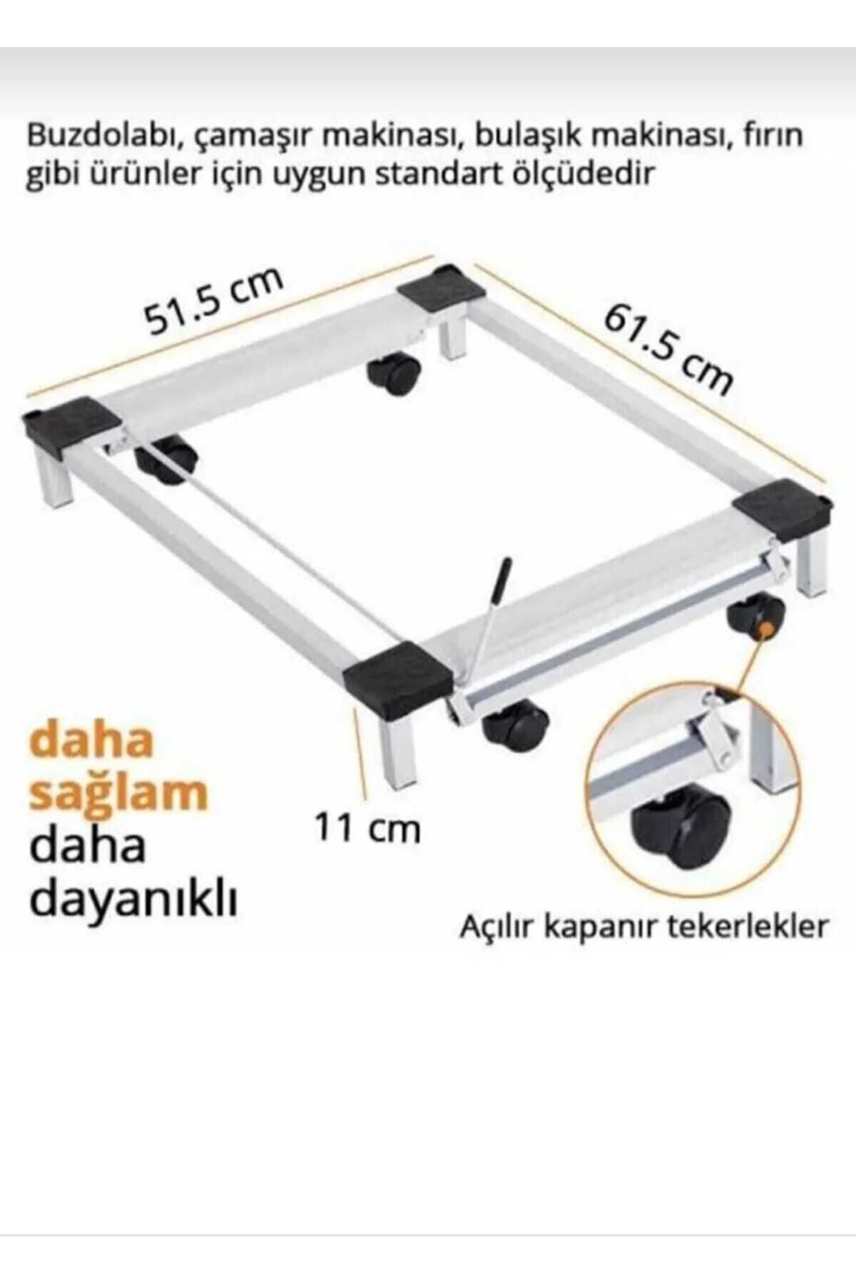 TRENDESK Beyaz Eşya Altlığı Çeksür Tekerlekli Çamaşır,Bulaşık, Buzdolabı Makinesi Altlığı 61,5*51,5 1080-