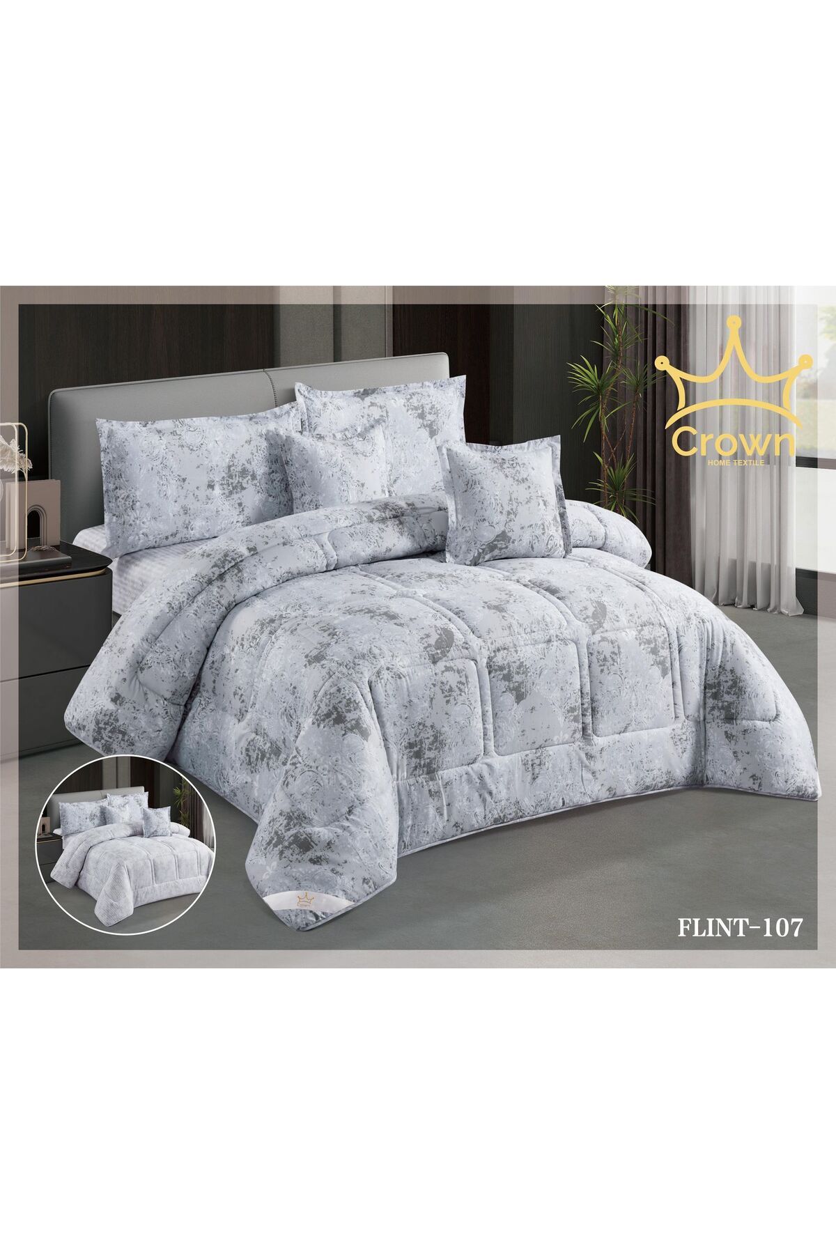 Generic-6-piece double bed sheet, center filling, two-sided, plain, in distinctive colors 1