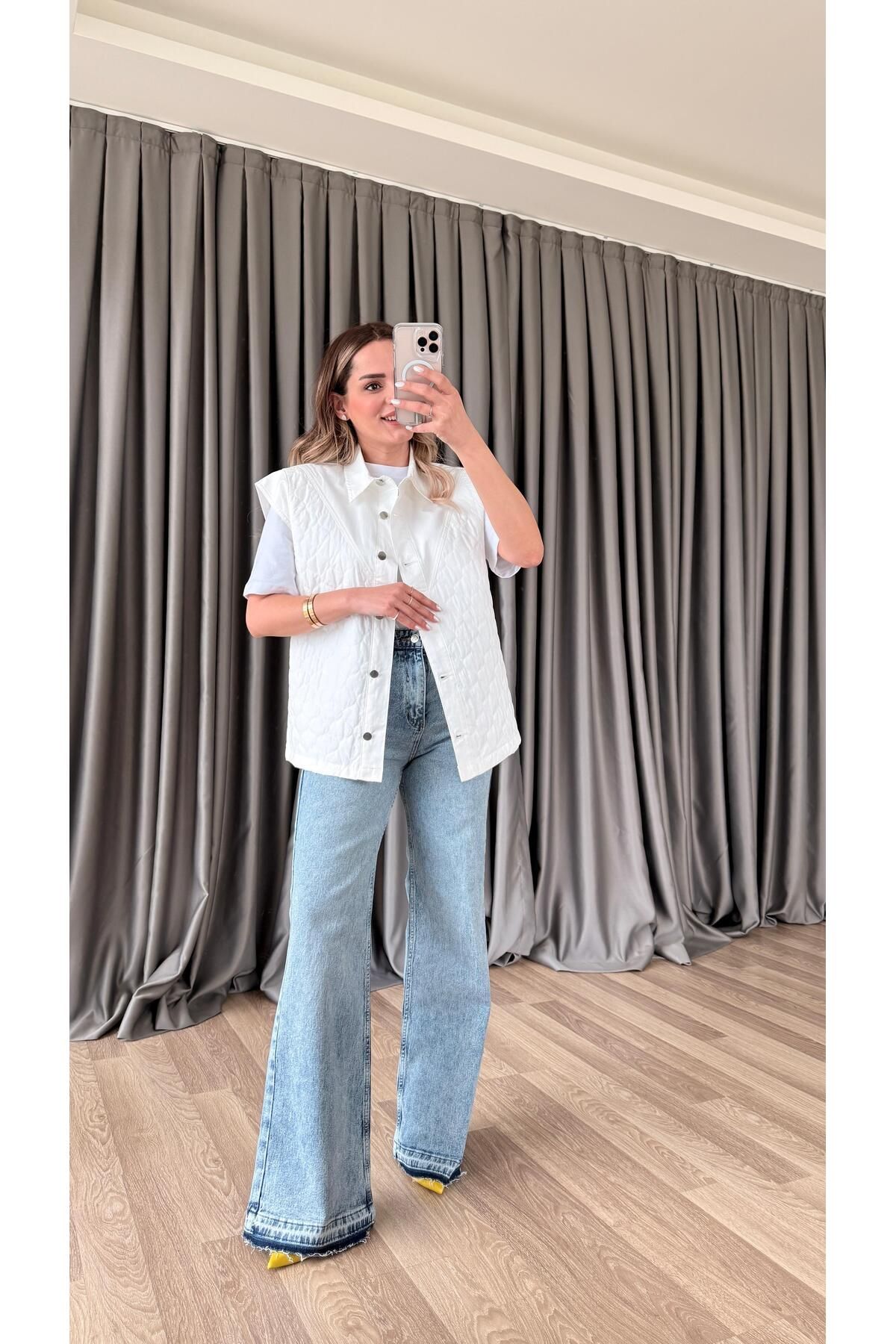 pelin yıldız butik Brisa Püskül Detaylı Yüksek Bel Jean