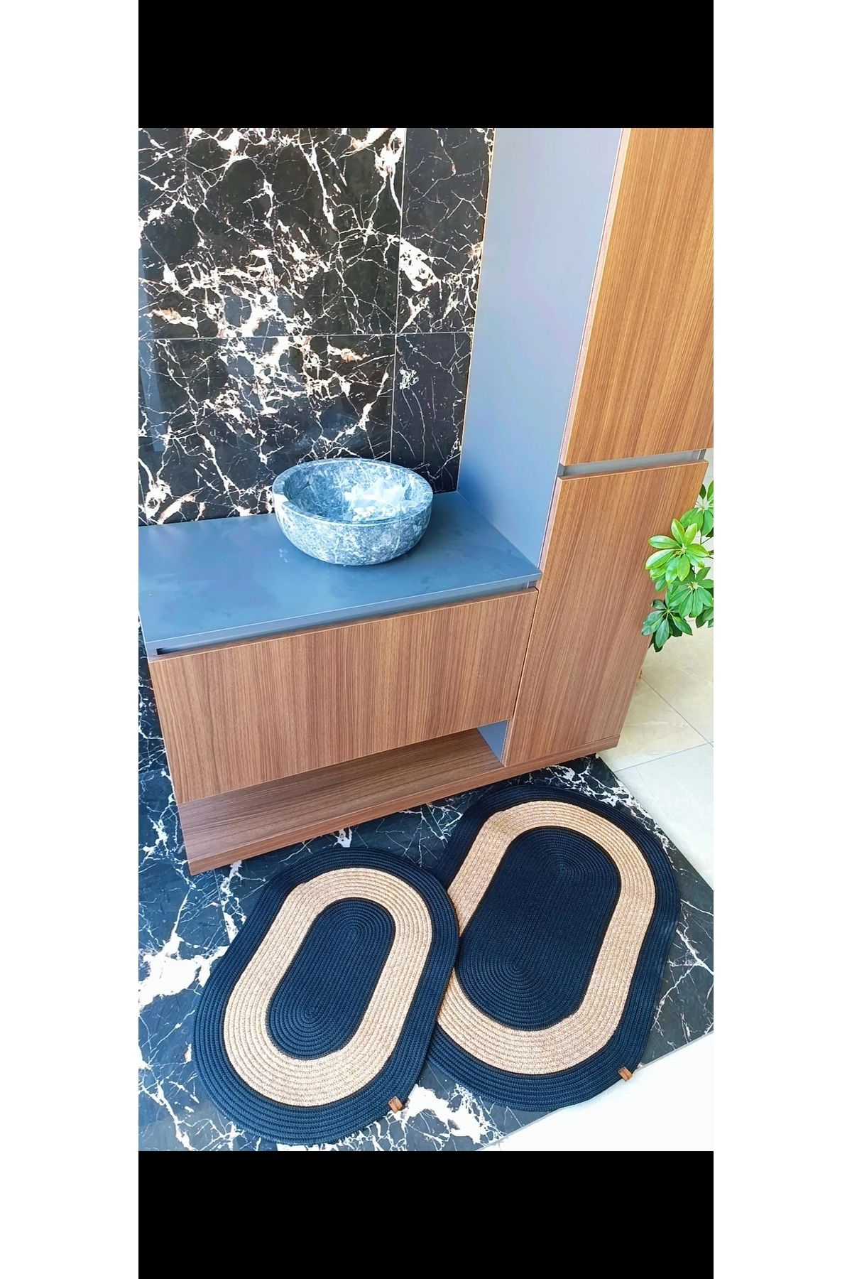 jute craft 2-li banyo takımı